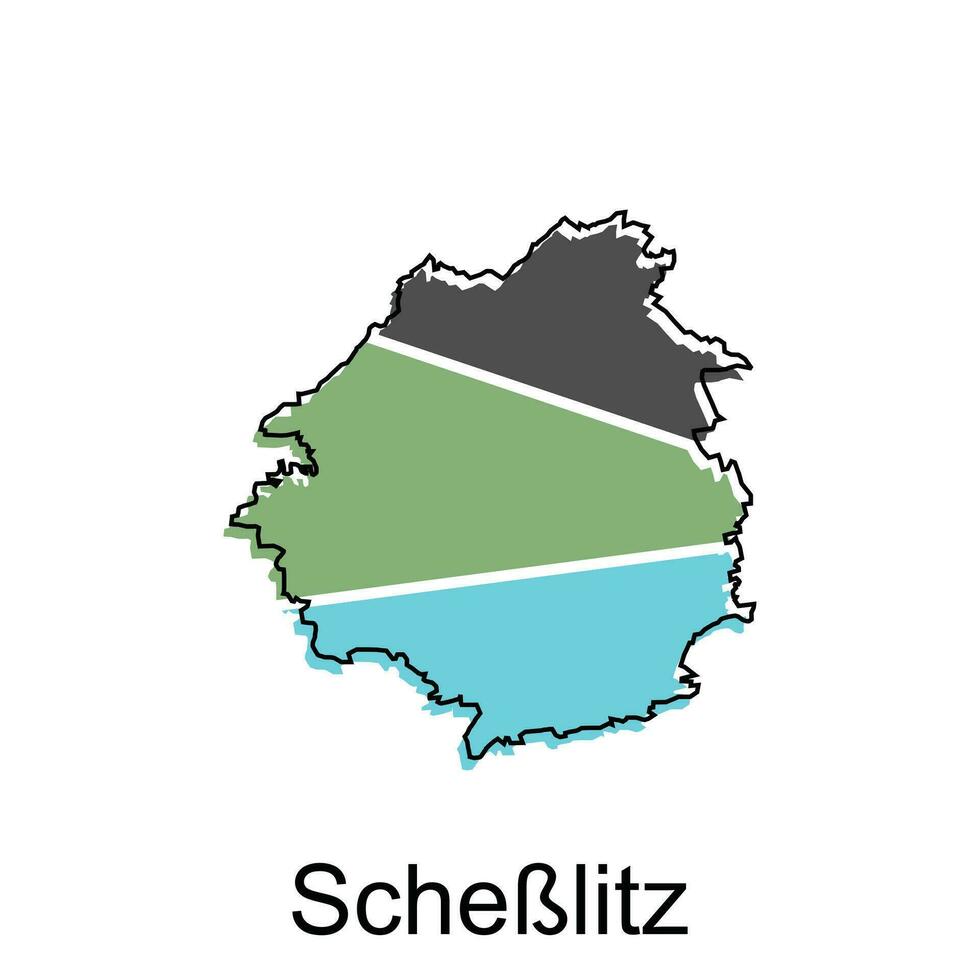 vettore carta geografica di scheblitz colorato moderno schema disegno, mondo carta geografica nazione vettore illustrazione design modello