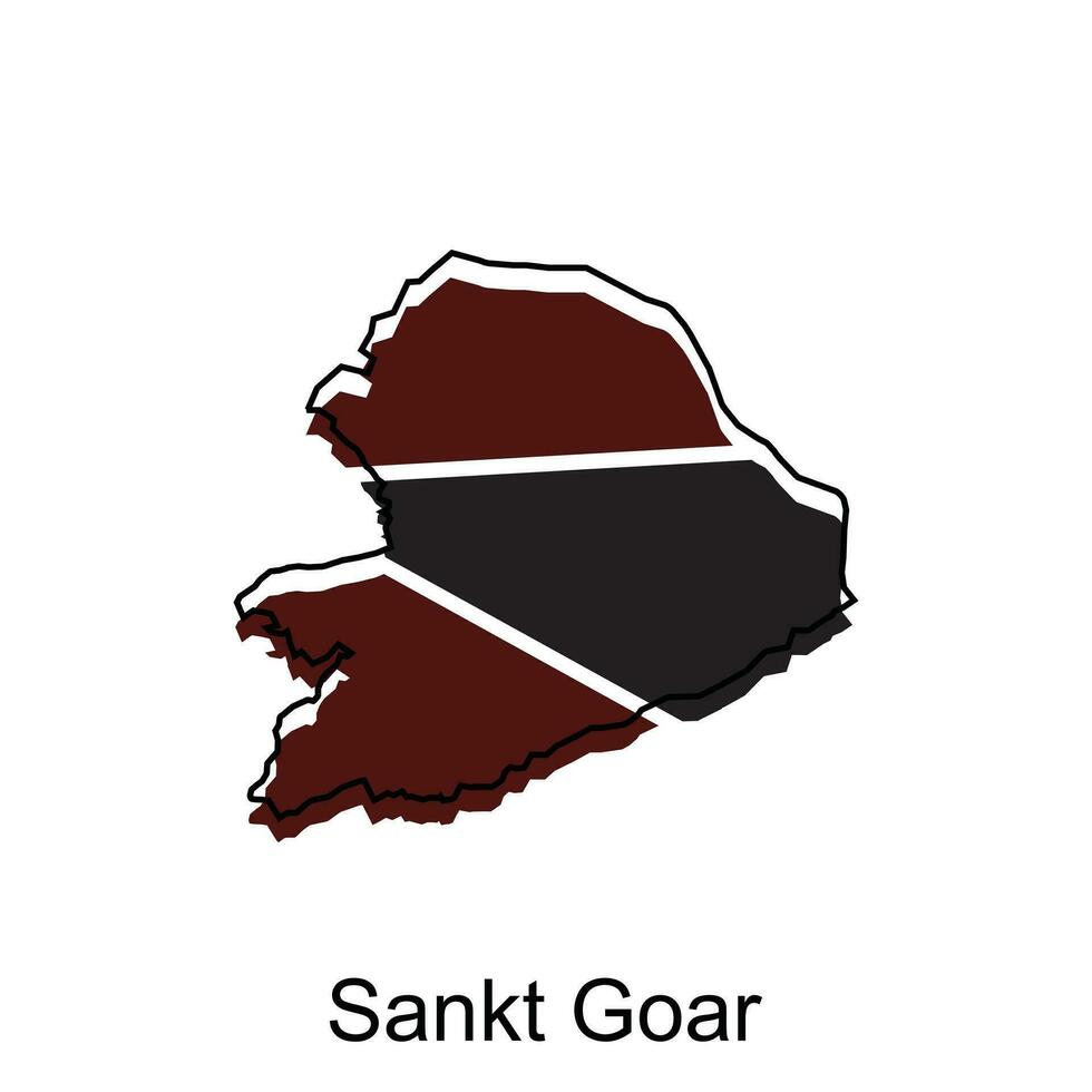 sankt goar città carta geografica illustrazione. semplificato carta geografica di Germania nazione vettore design modello