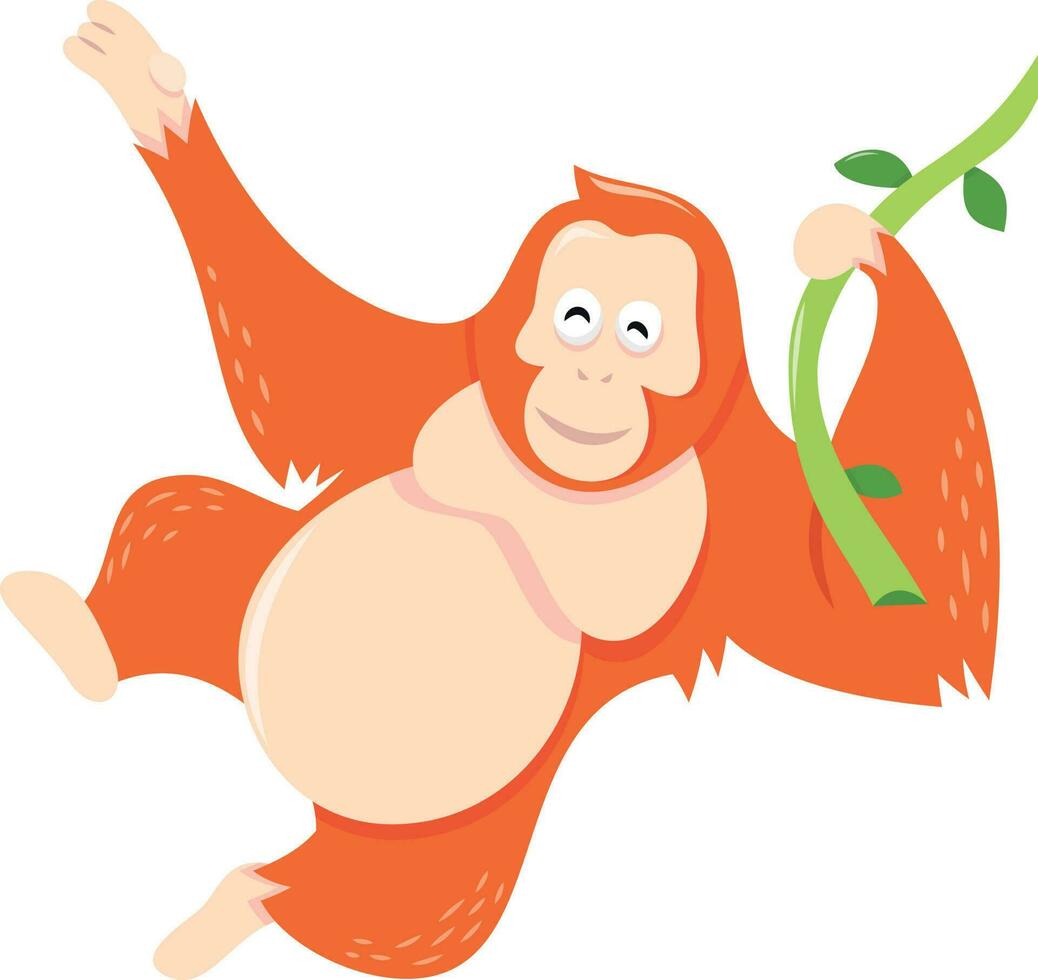 cartone animato orang utan scimmia vettore