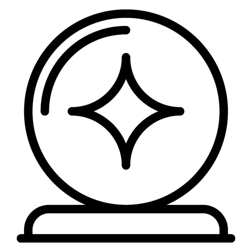 icona della linea della sfera di cristallo vettore