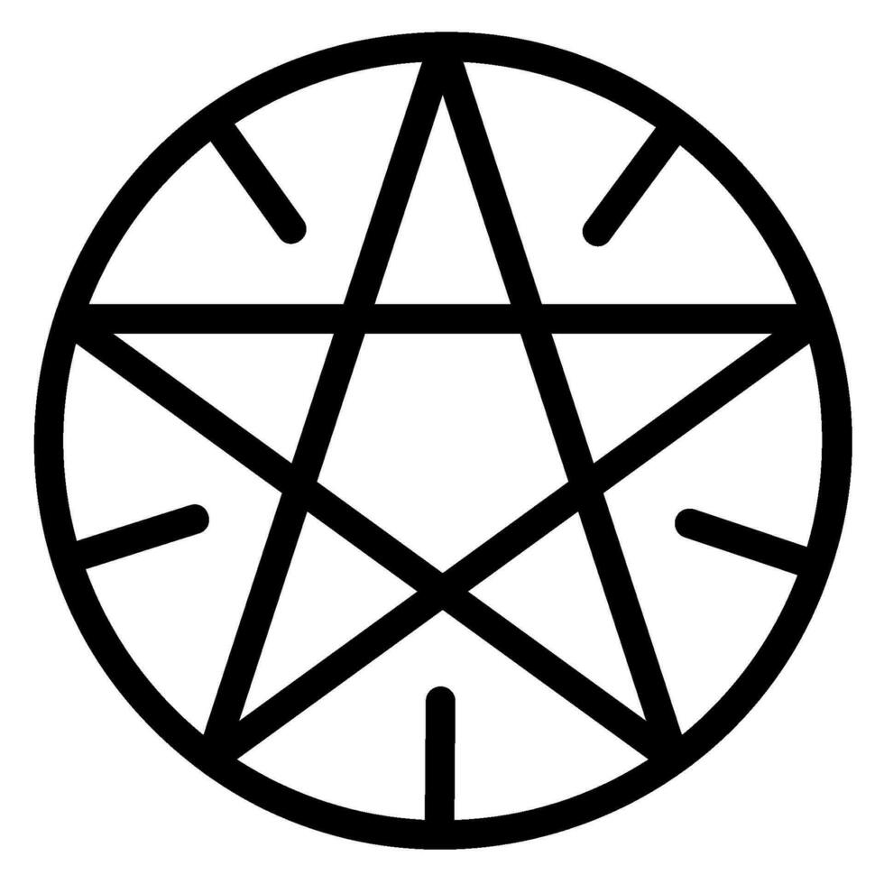 pentagramma linea icona vettore