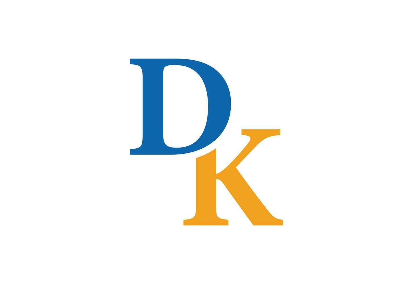 alfabeto iniziale dk lettera logo disegno, vettore design modello