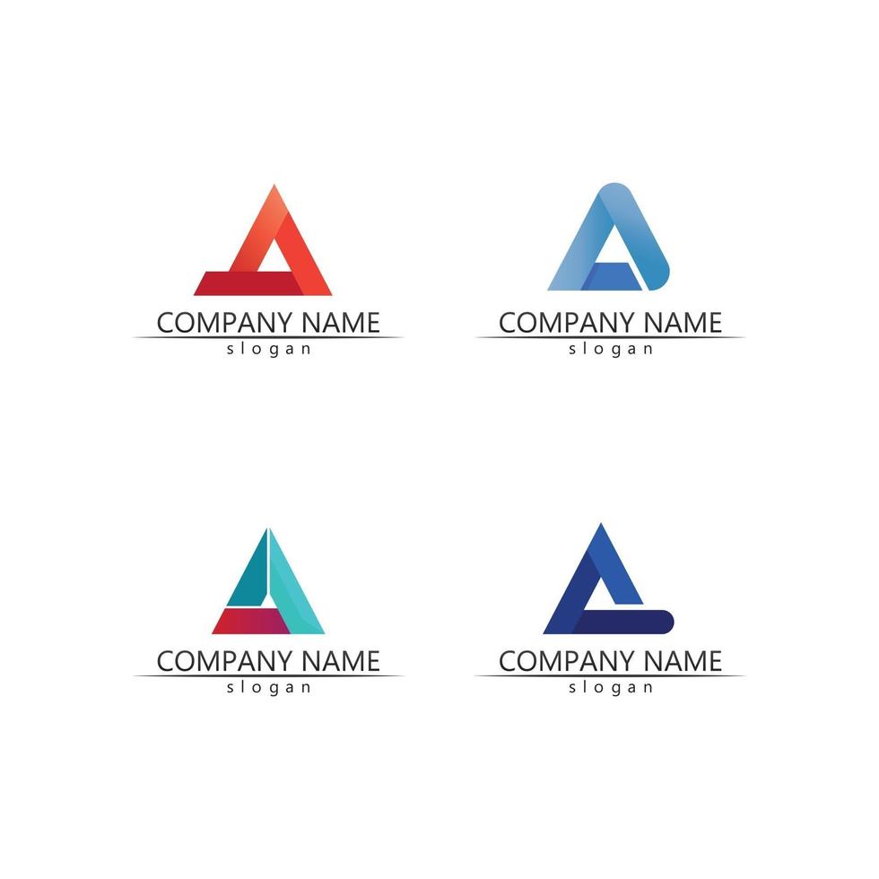 una lettera logo modello triangolo shapearrow logo design vettore