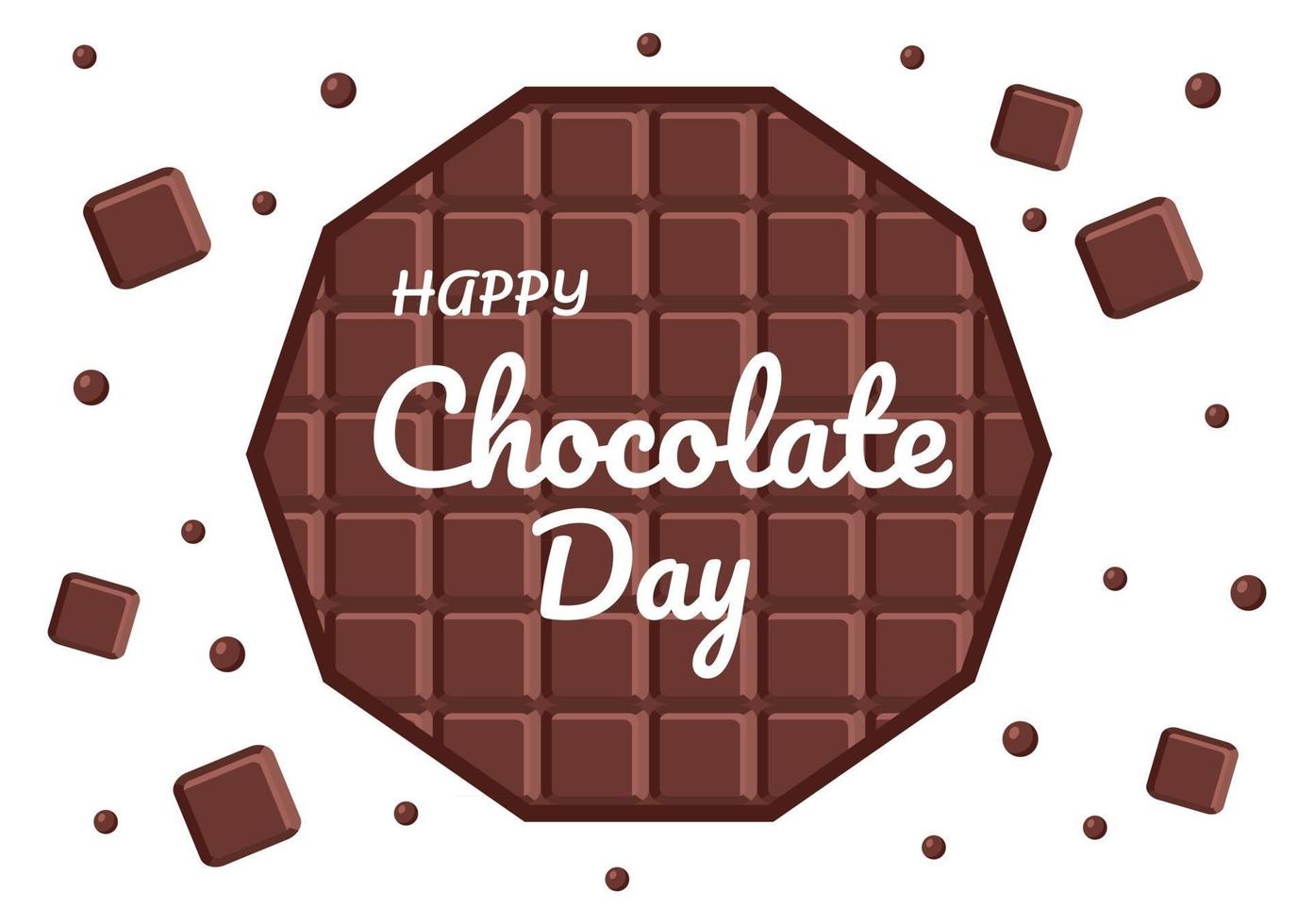 illustrazione di vettore di celebrazione del giorno del cioccolato felice
