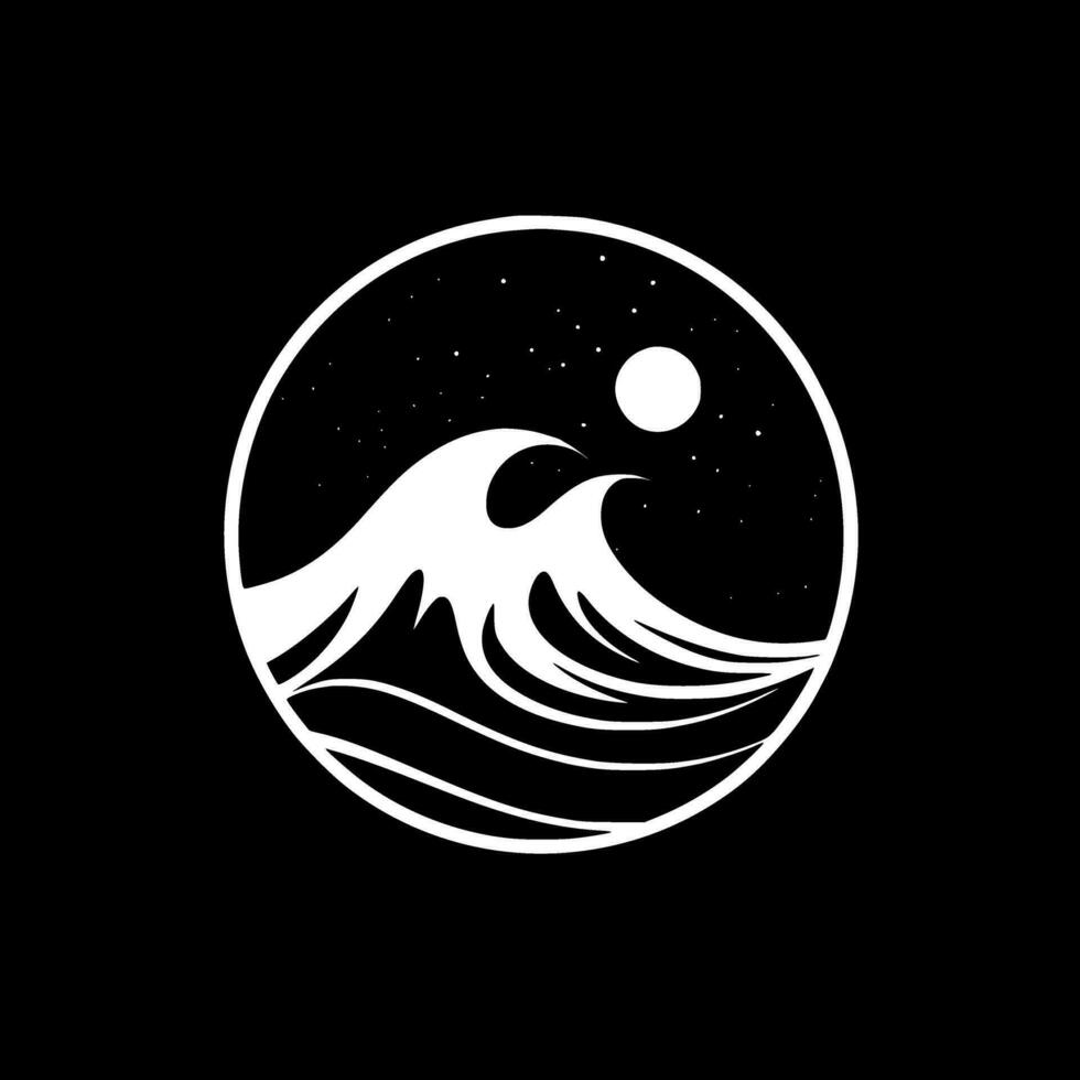 oceano - minimalista e piatto logo - vettore illustrazione