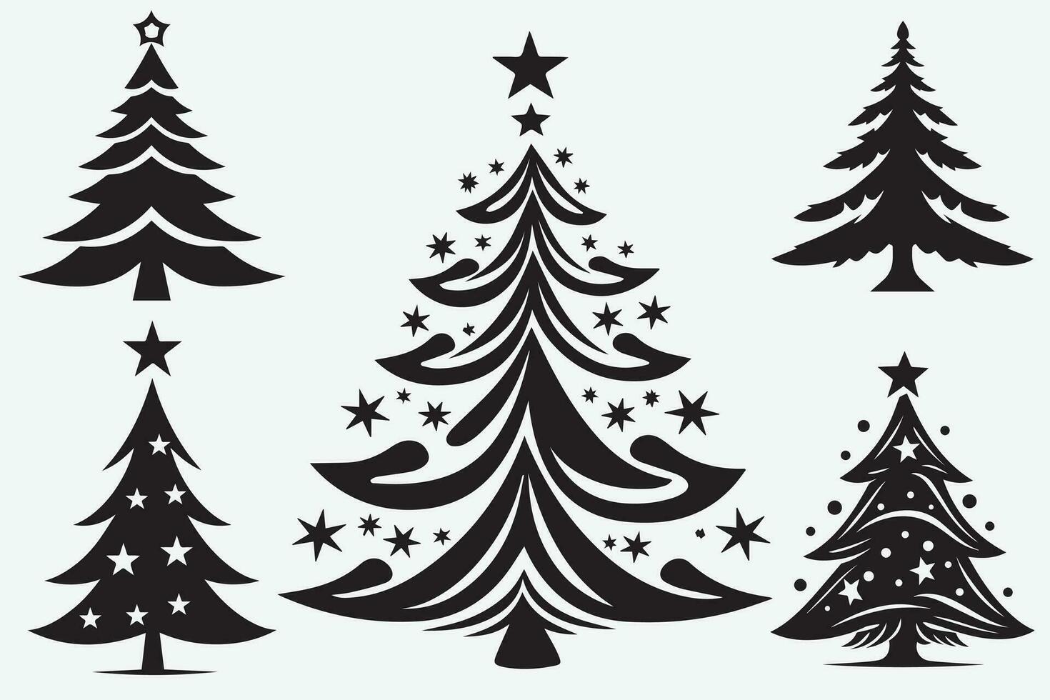 Natale albero silhouette design vettore