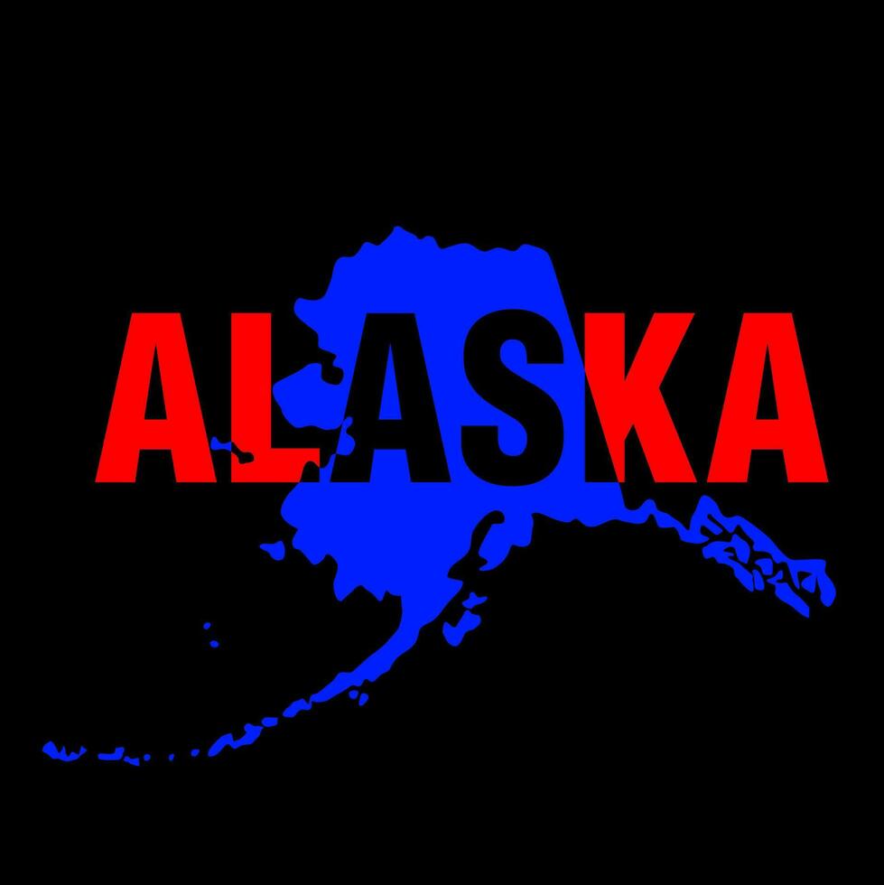 alaska carta geografica tipografia vettore. alaska Stati Uniti d'America carta geografica vettore