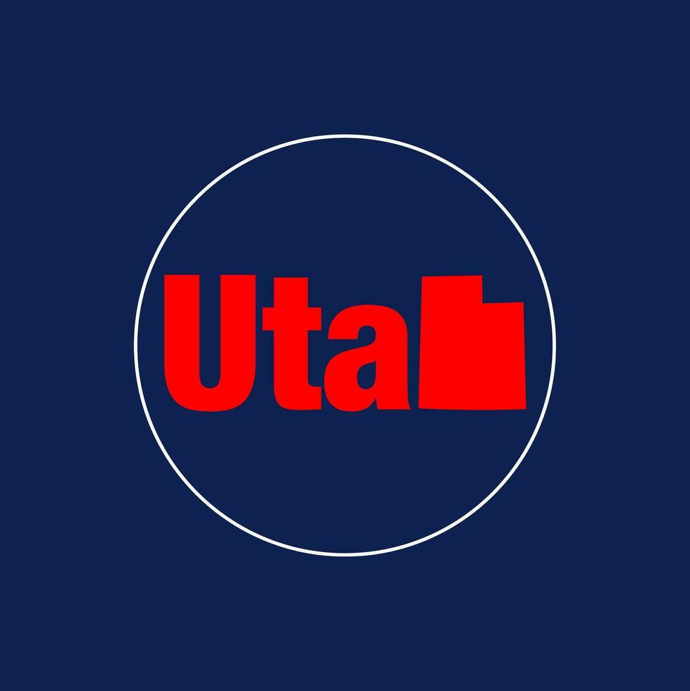 Utah carta geografica tipografia illustrazione icona. Utah monogramma. vettore