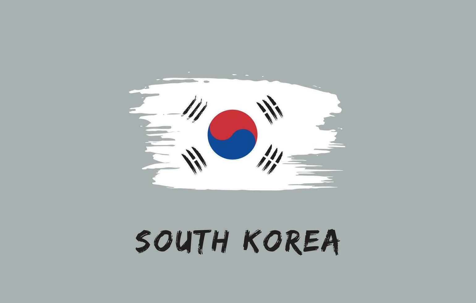 Sud Corea spazzola dipinto nazionale nazione bandiera dipinto struttura bianca sfondo nazionale giorno o indipendenza giorno design per celebrazione vettore illustrazione