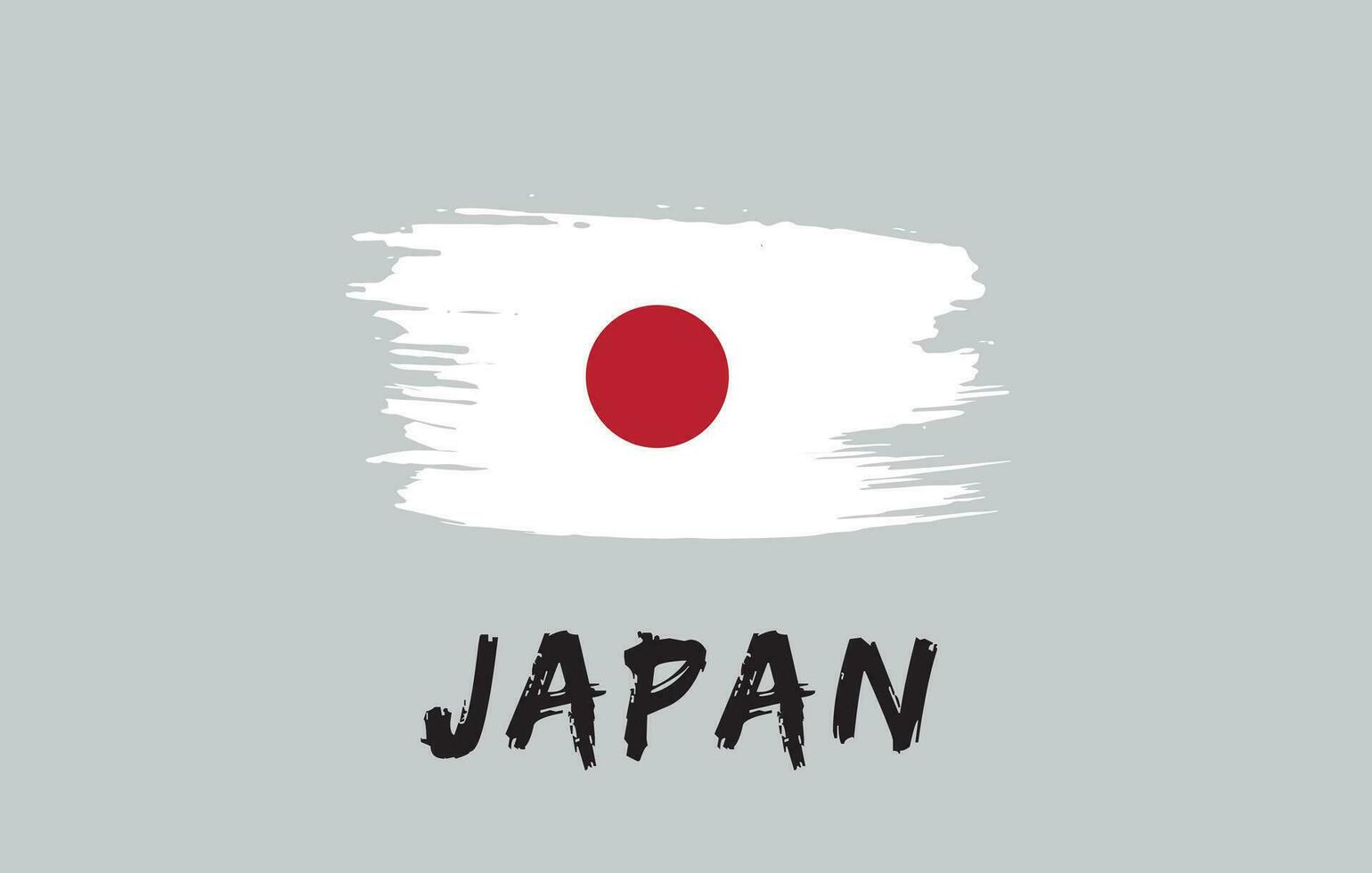 Giappone spazzola dipinto nazionale nazione bandiera dipinto struttura bianca sfondo nazionale giorno o indipendenza giorno design per celebrazione vettore illustrazione