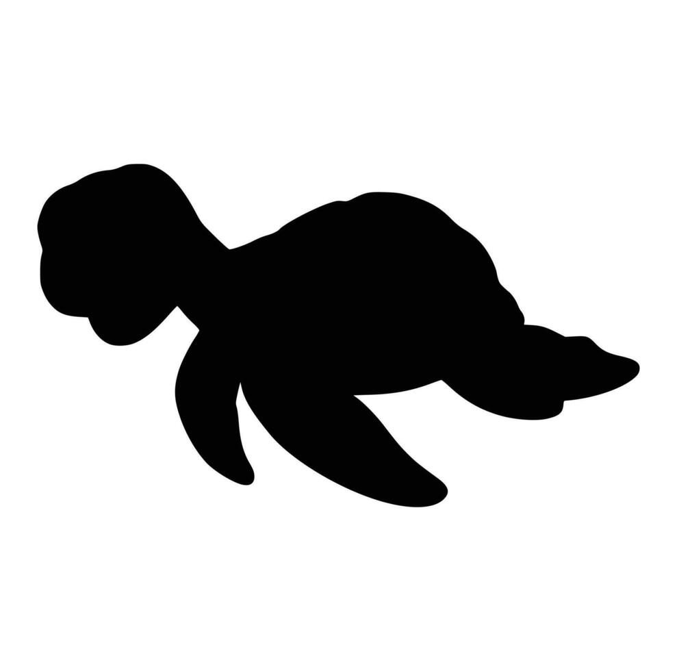 vettore nero silhouette di un' tartaruga isolato su un' bianca sfondo.