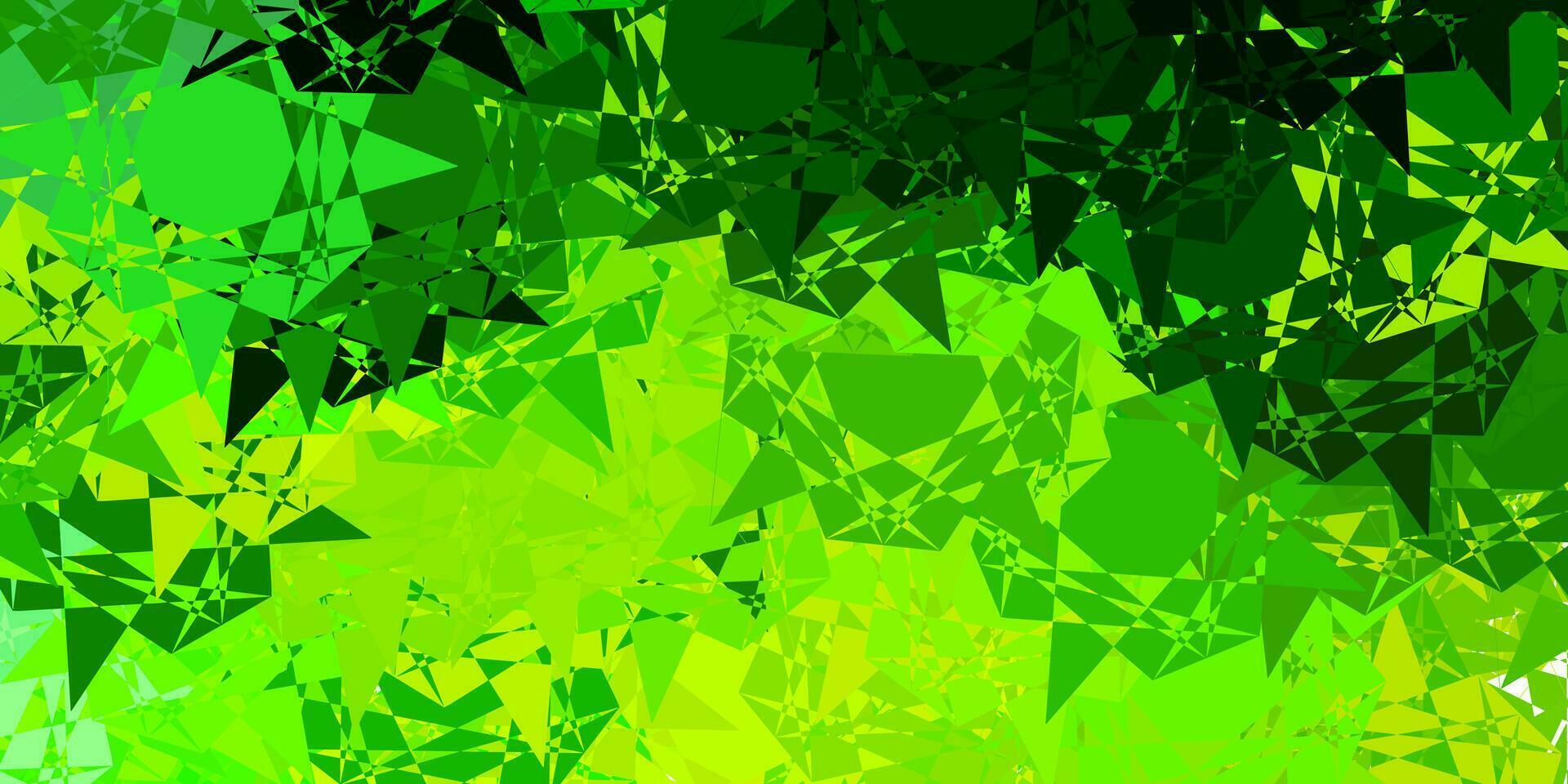 layout vettoriale verde chiaro, giallo con forme triangolari.