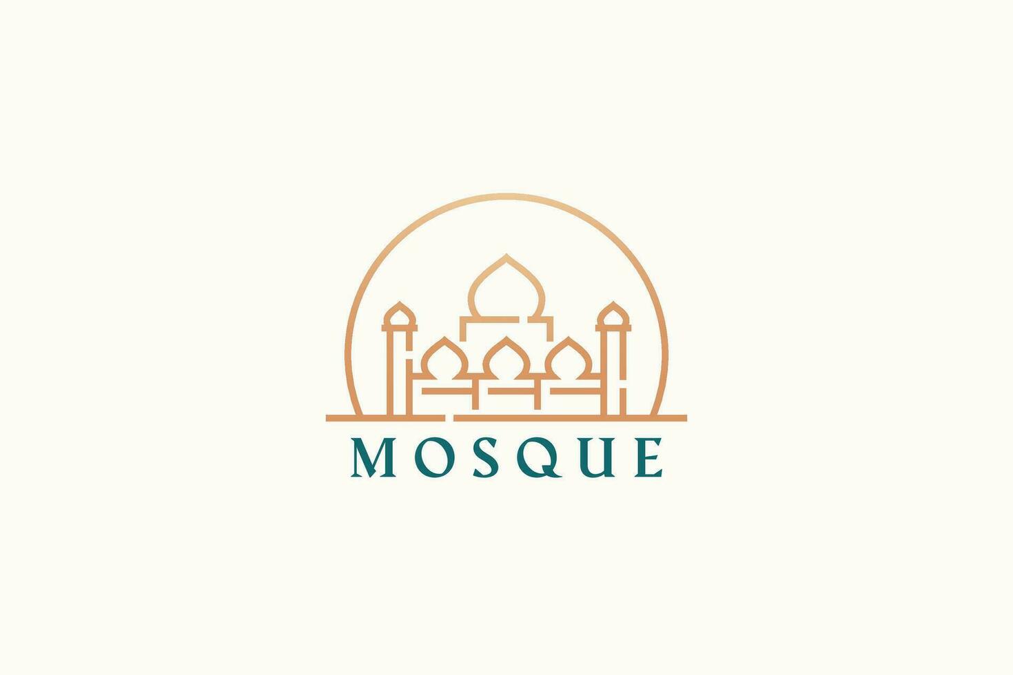 logo moschea santo preghiera edificio per musulmano. astratto modello design cartello simbolo marca identità. vettore