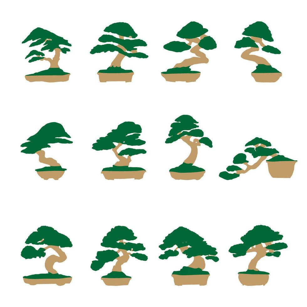 il bonsai Immagine per logo giapponese stile vettore