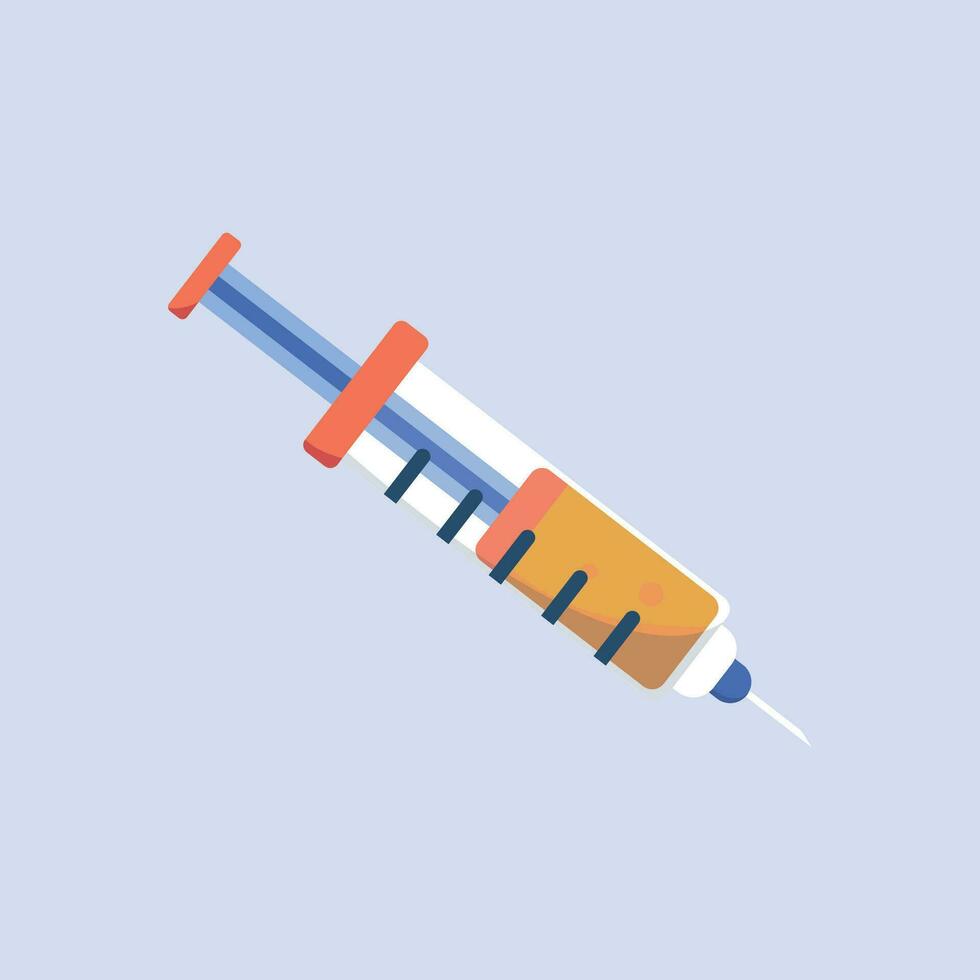 vettore siringa icona nel piatto stile coronavirus vaccino iniettare vettore illustrazione su isolato sfondo
