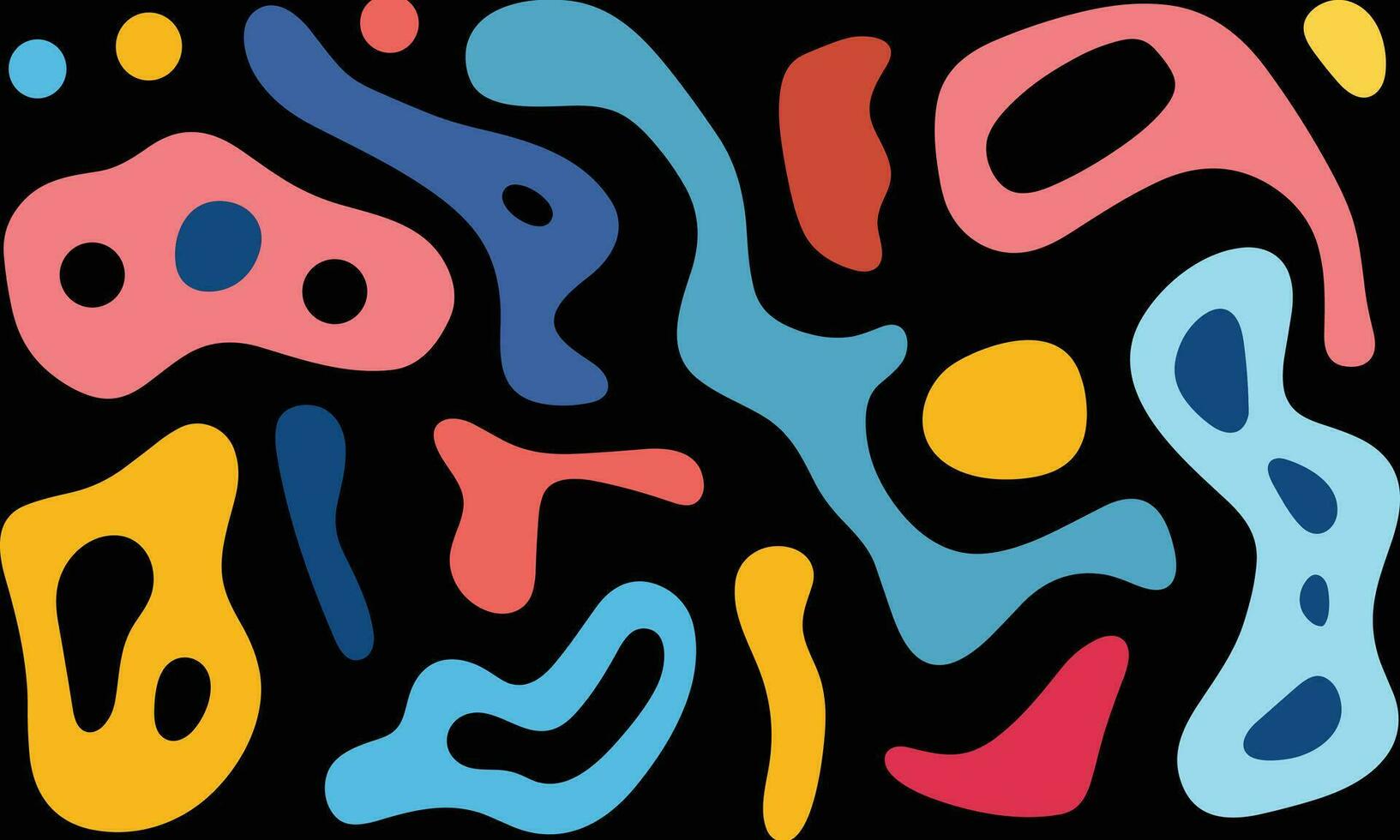 colorato geometrico Linee su un' nero sfondo, nel il stile di capriccioso scarabocchi, grassetto spazzola colpi, jean arp, rettangolare campi, minimalista tavolozza vettore