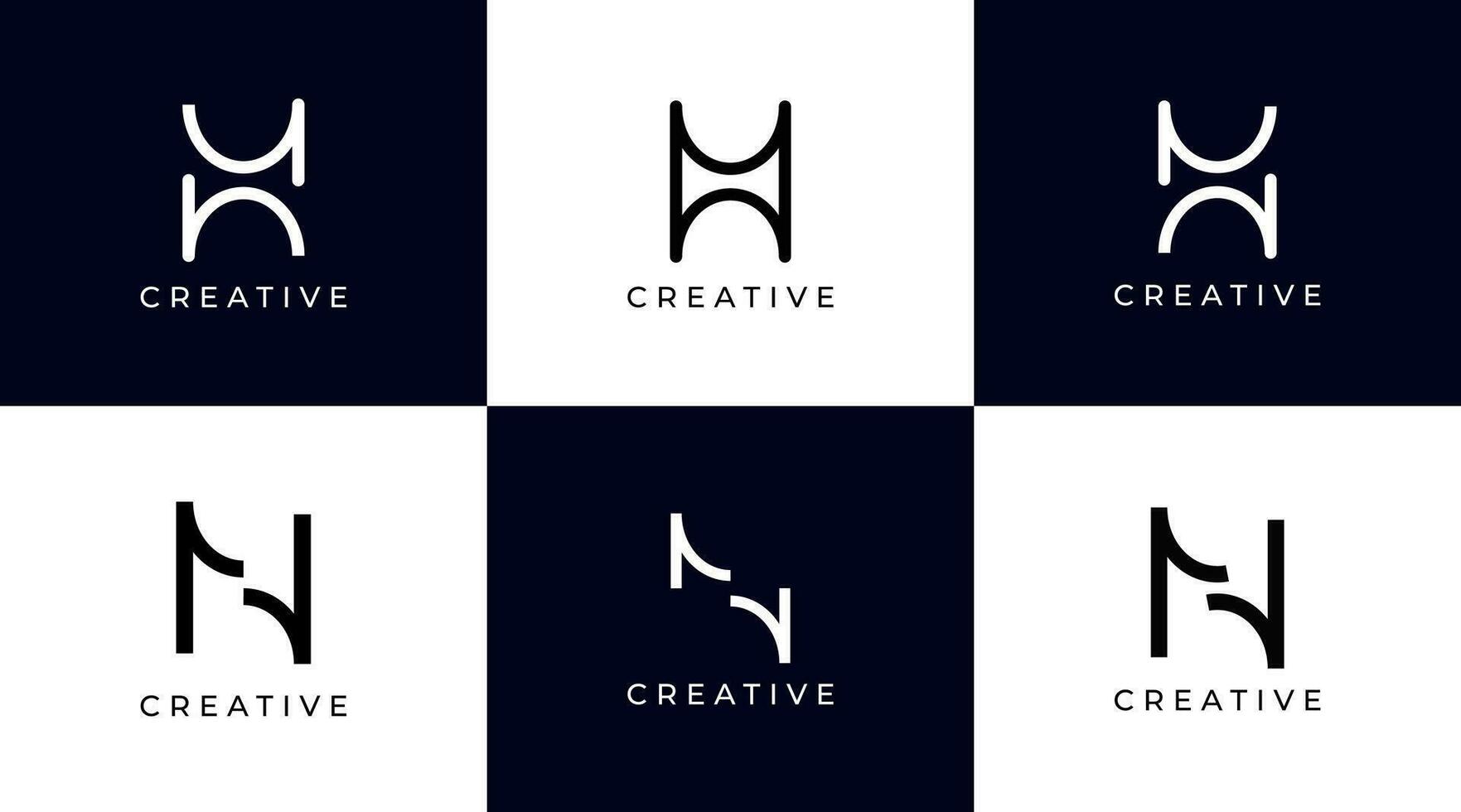 h alfabeto azione lettera logo design vettore