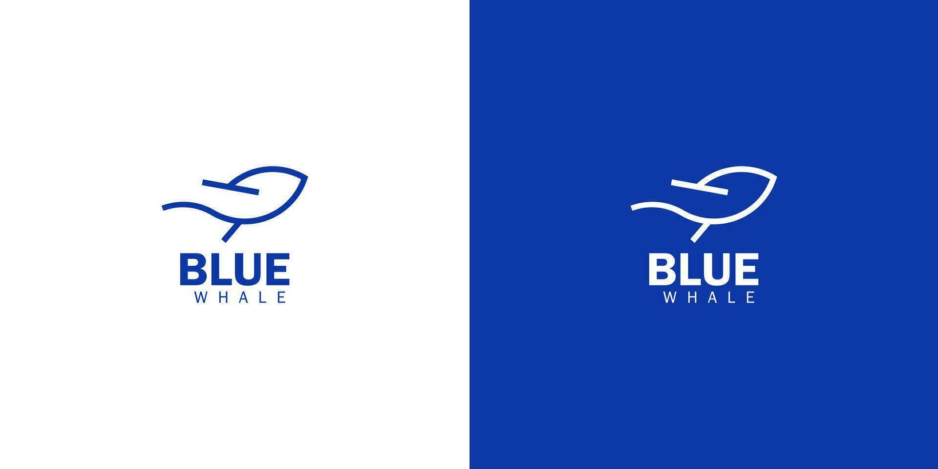 creativo blu balena logo design vettore modello