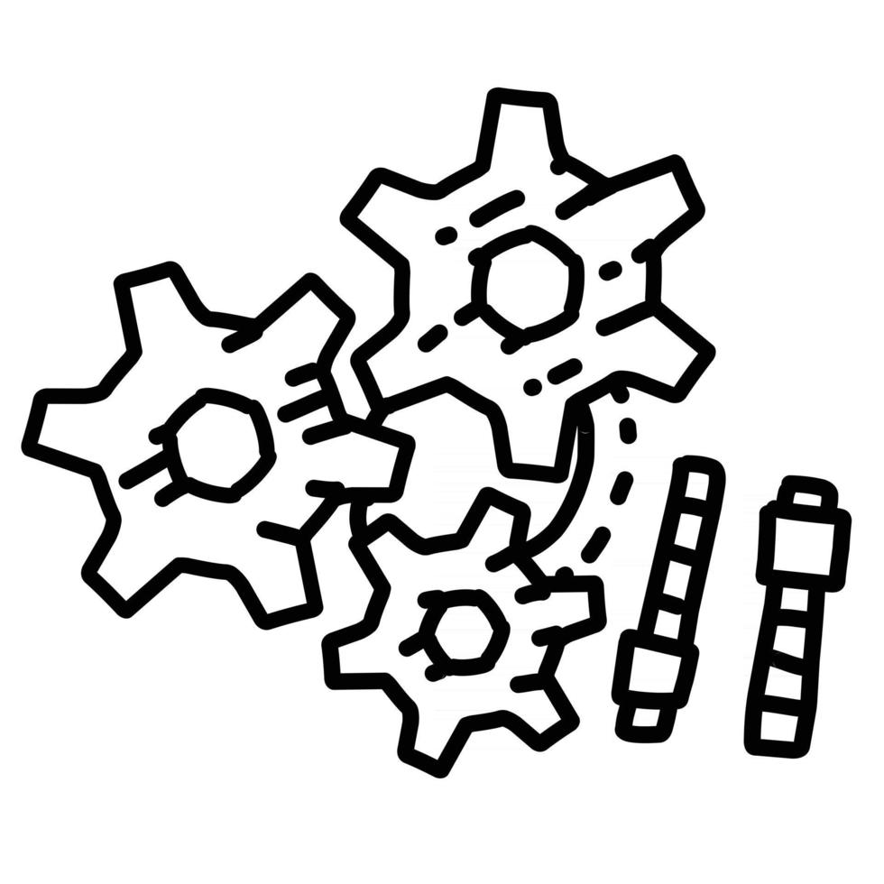 gestione aziendale icona disegnata a mano design, contorno nero, icona vettoriale