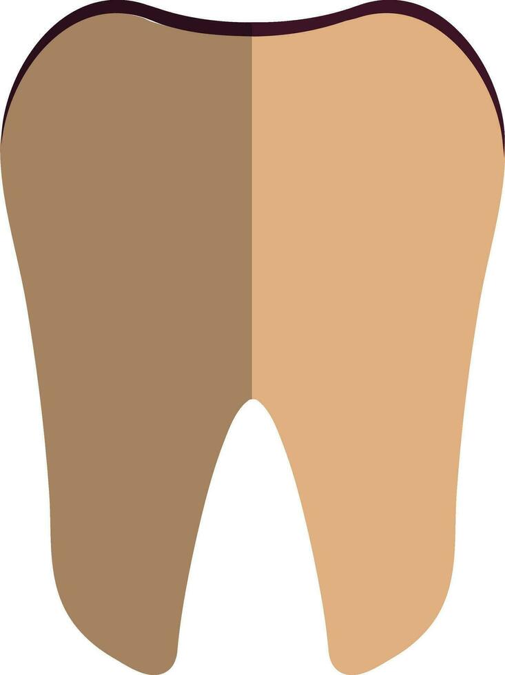 metà ombra stile di dente icona per umano corpo. vettore
