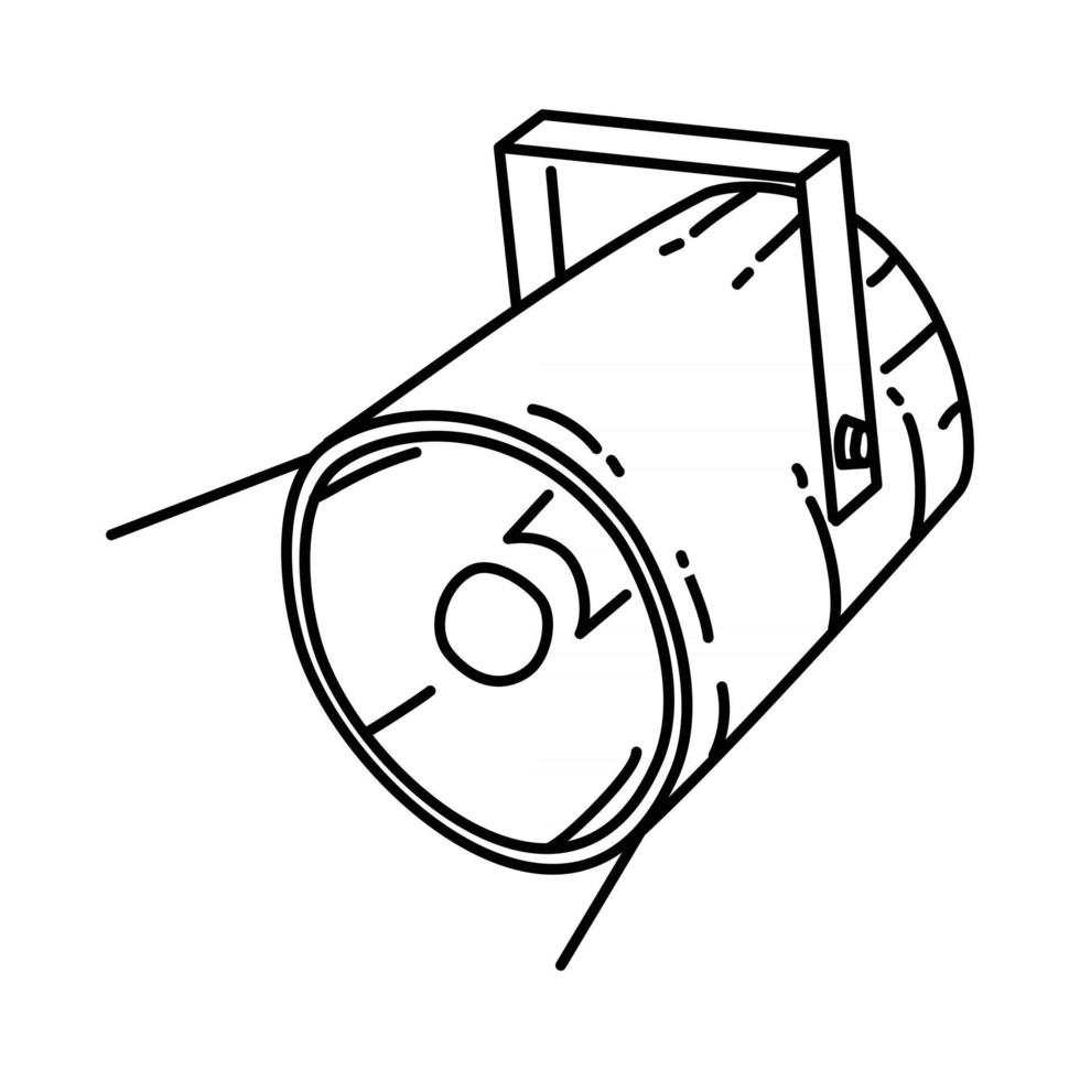icona del riflettore. scarabocchiare lo stile dell'icona disegnato a mano o contorno vettore