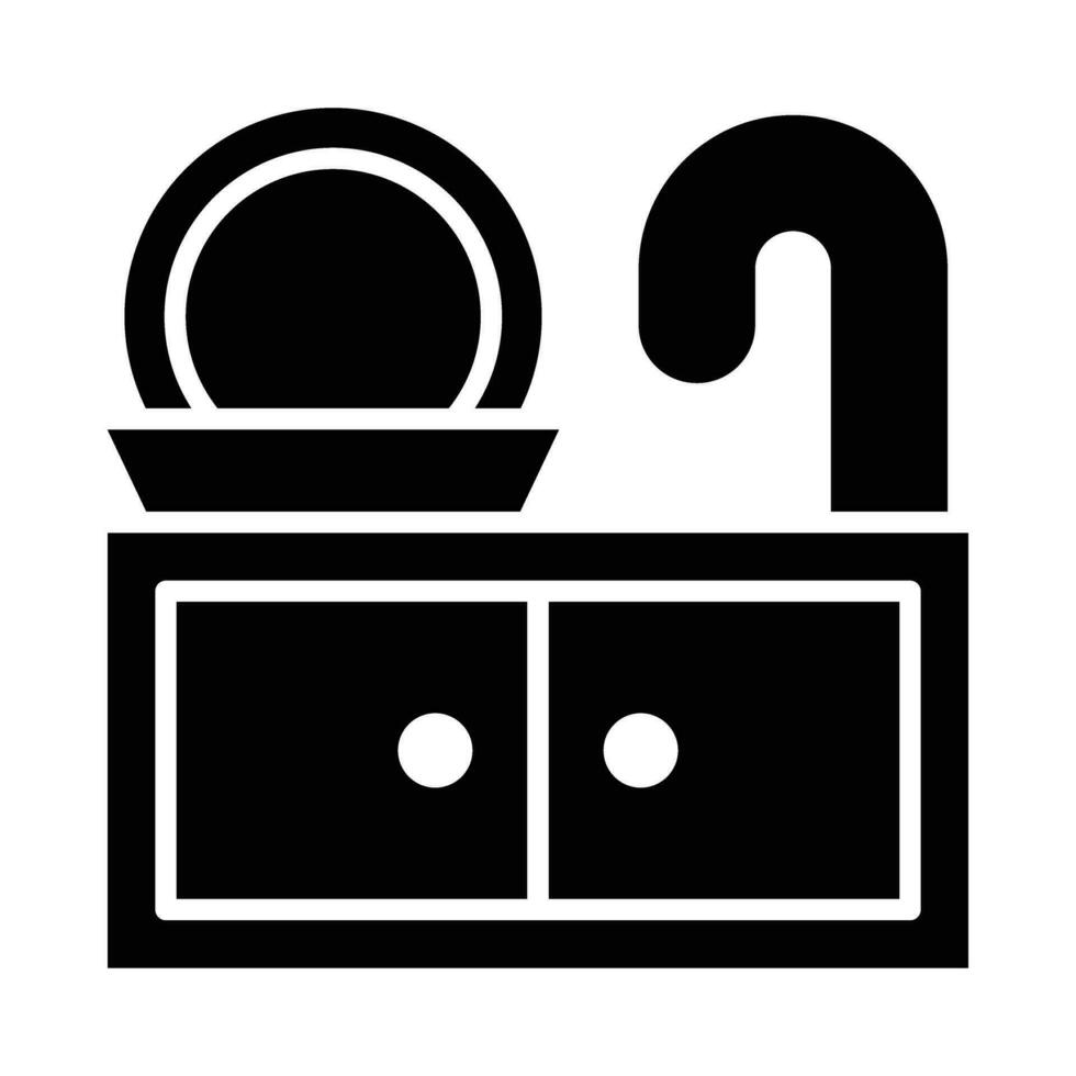 Lavello vettore glifo icona per personale e commerciale uso.