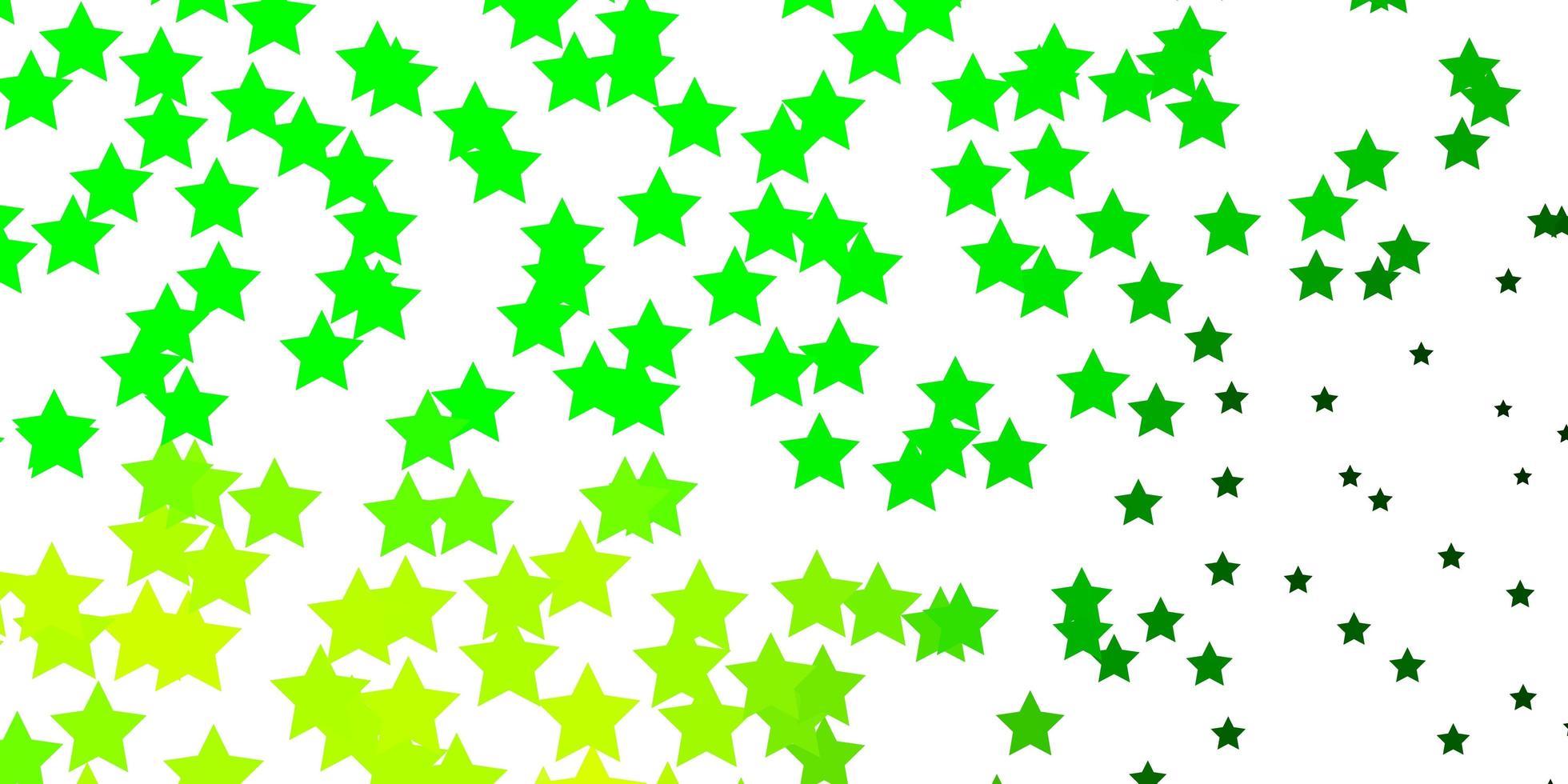 layout vettoriale verde chiaro con stelle luminose. illustrazione colorata in stile astratto con stelle sfumate. miglior design per il tuo annuncio, poster, banner.