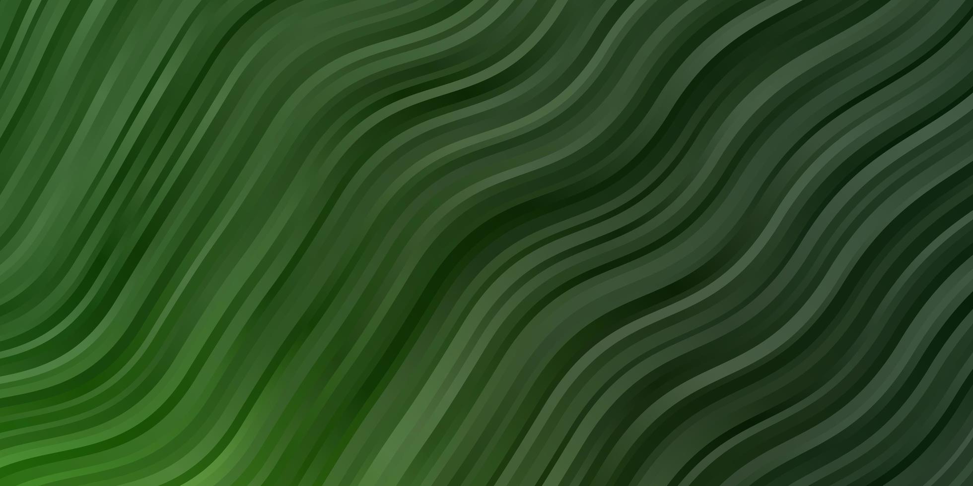 modello vettoriale verde chiaro con curve. illustrazione astratta con fiocchi sfumati. miglior design per i tuoi poster, banner.