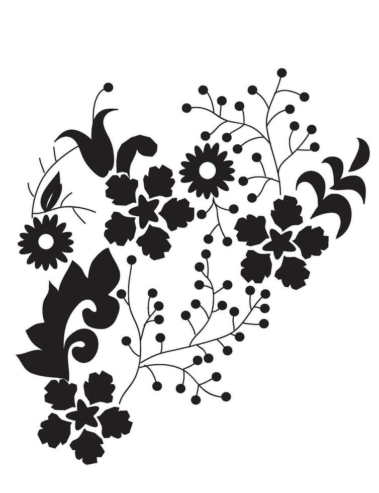astratto fiore e viti vettore illustrazione vinile tagliare