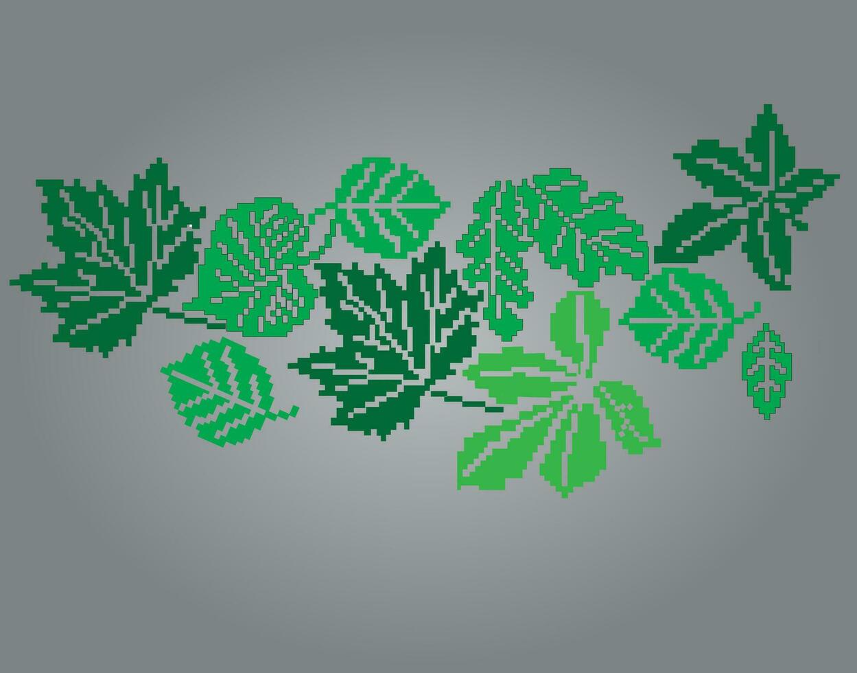 foglia e le foglie vettore illustrazione per tagliare su modello
