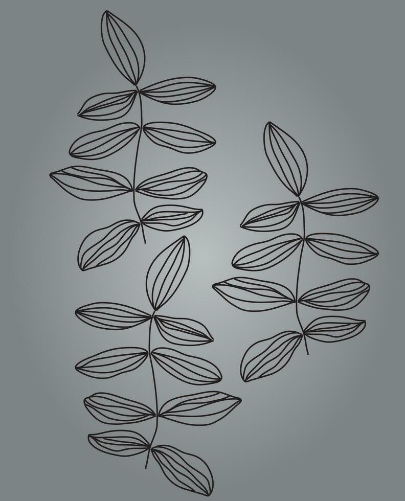 foglia e le foglie vettore illustrazione per tagliare su modello