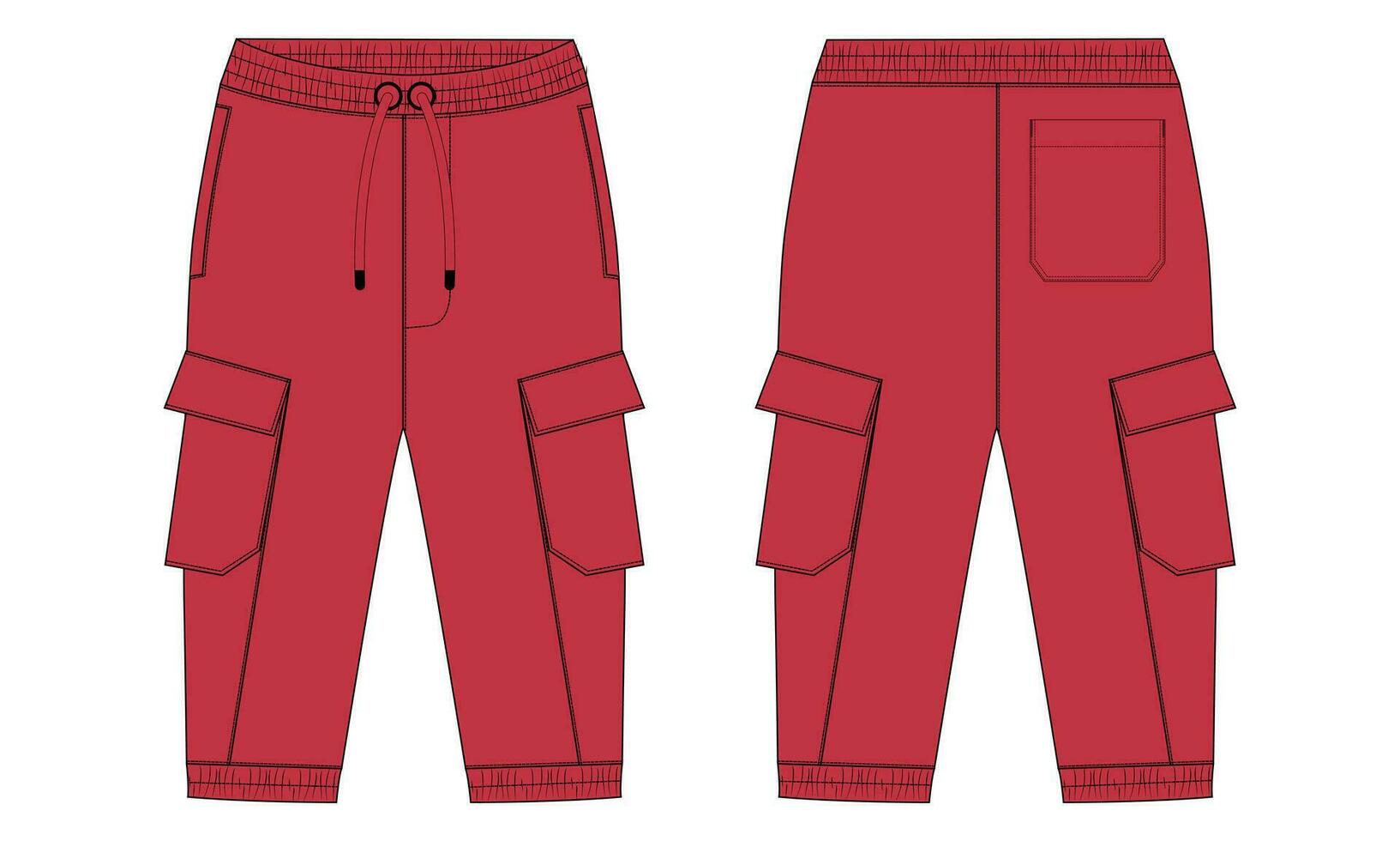 pantaloni della tuta vettore illustrazione modello davanti e indietro visualizzazioni