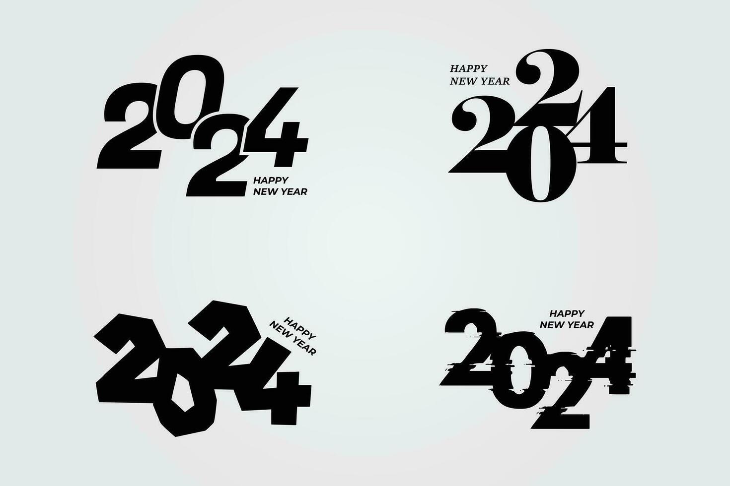 contento nuovo anno 2024 design. colorato premio vettore design per manifesto, striscione, saluto e nuovo anno 2024 celebrazione.