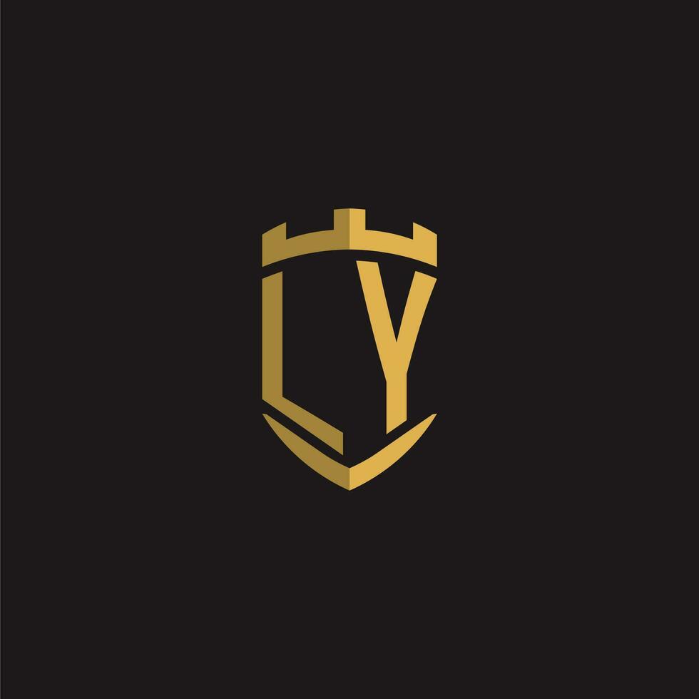 iniziali LY logo monogramma con scudo stile design vettore