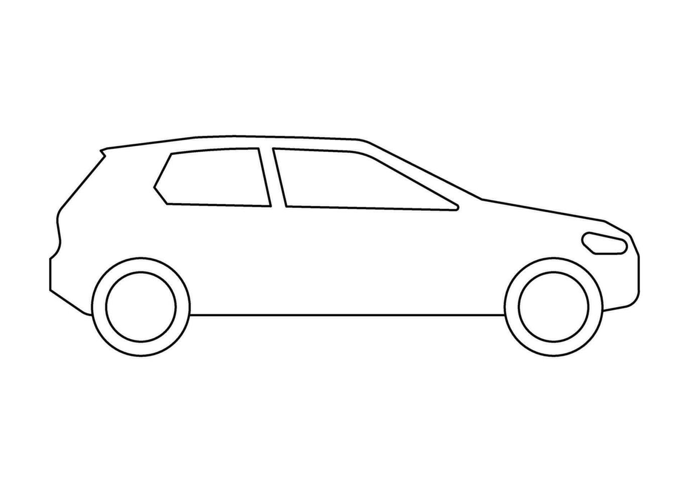 auto cuv trasporto modello colorazione linea icona. proprio passeggeri trasporto, automobile per viaggio. vettore cartello schema illustrazione