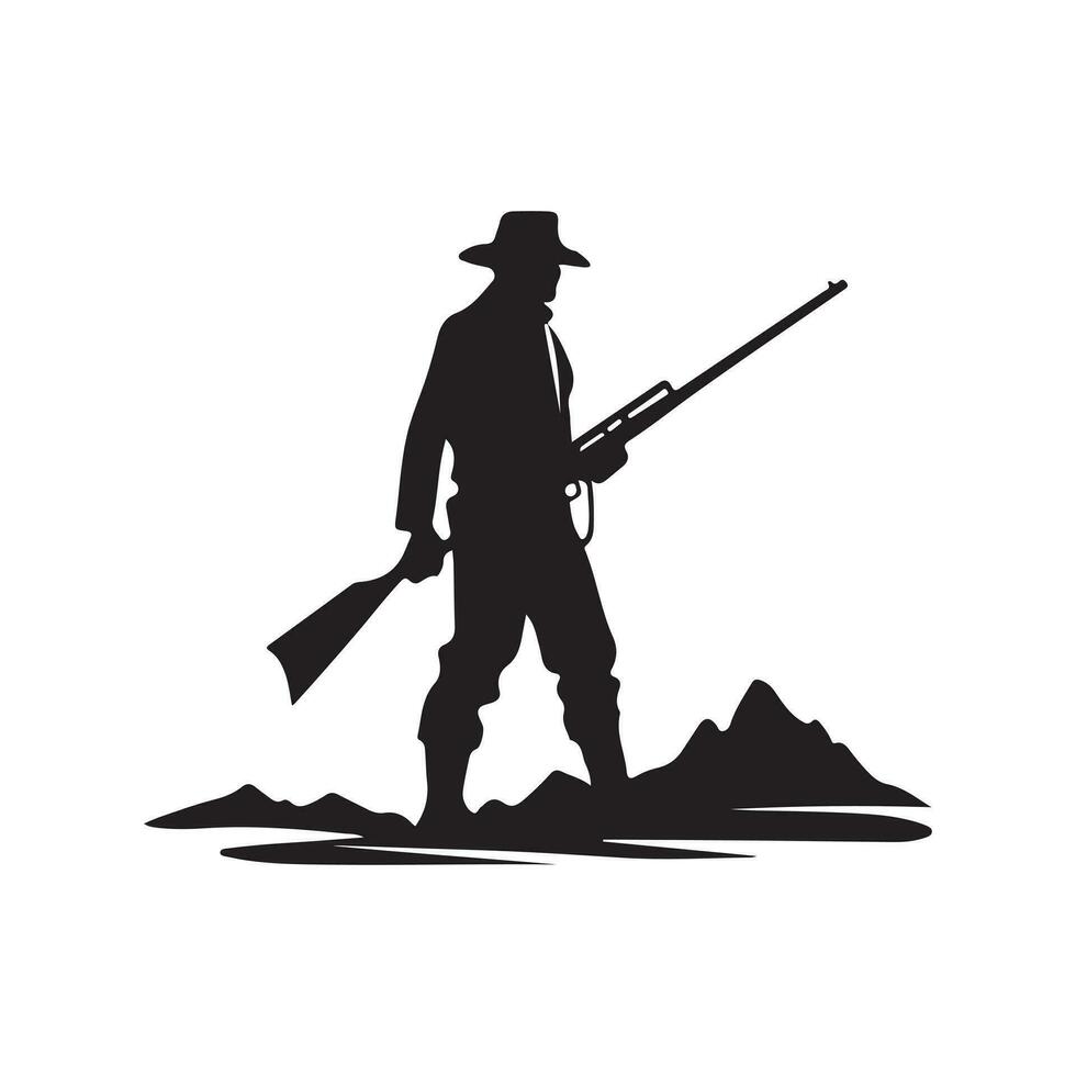 cacciatore silhouette logo vettore