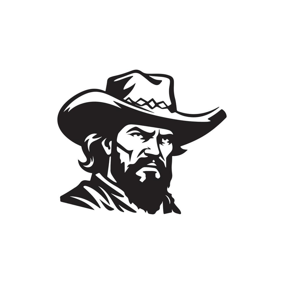 cowboy nero e bianca logo vettore