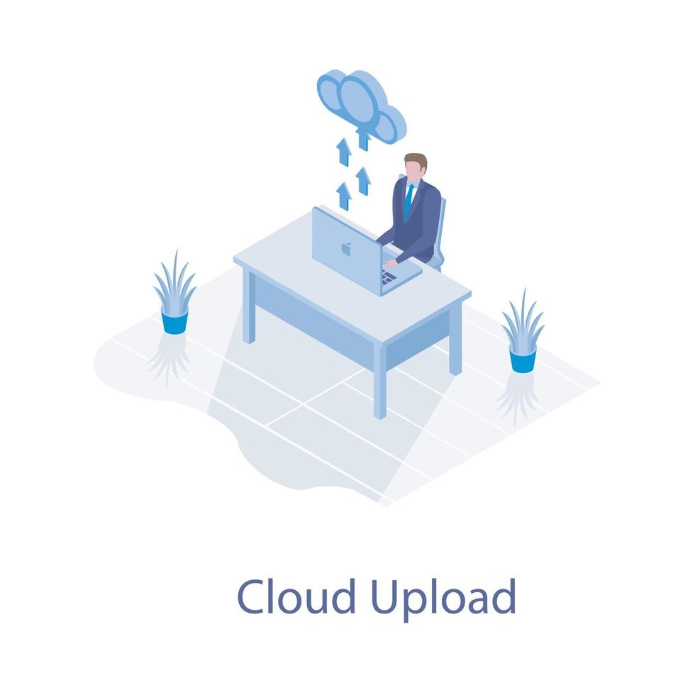 tecnologia di caricamento cloud vettore