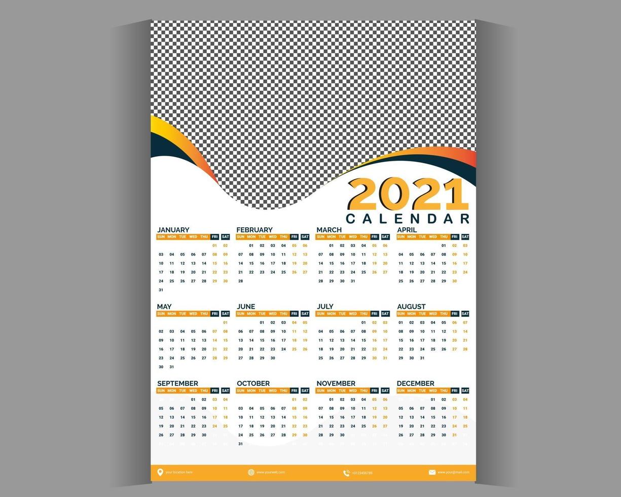 modello di calendario da parete capodanno 2022 business aziendale azienda moderna con design creativo professionale vettore