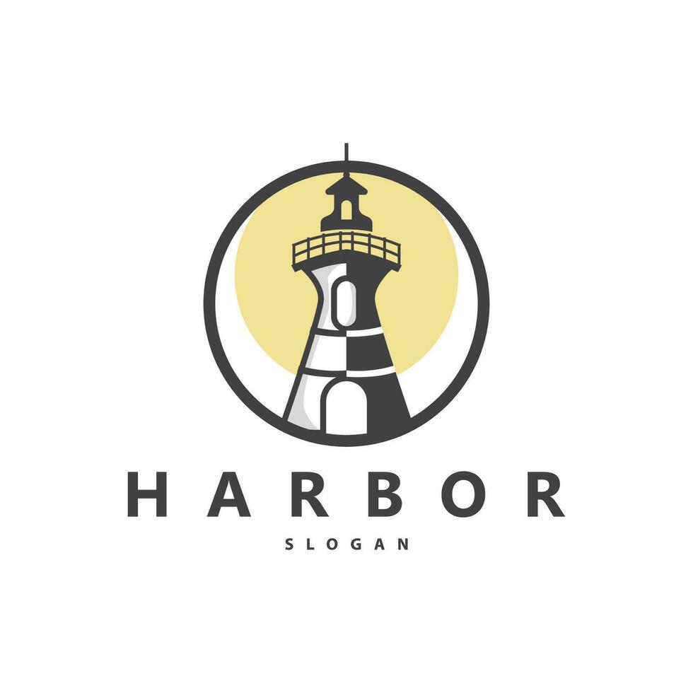 faro logo, faro vettore moderno semplice spiaggia faro Torre, simbolo illustrazione modello