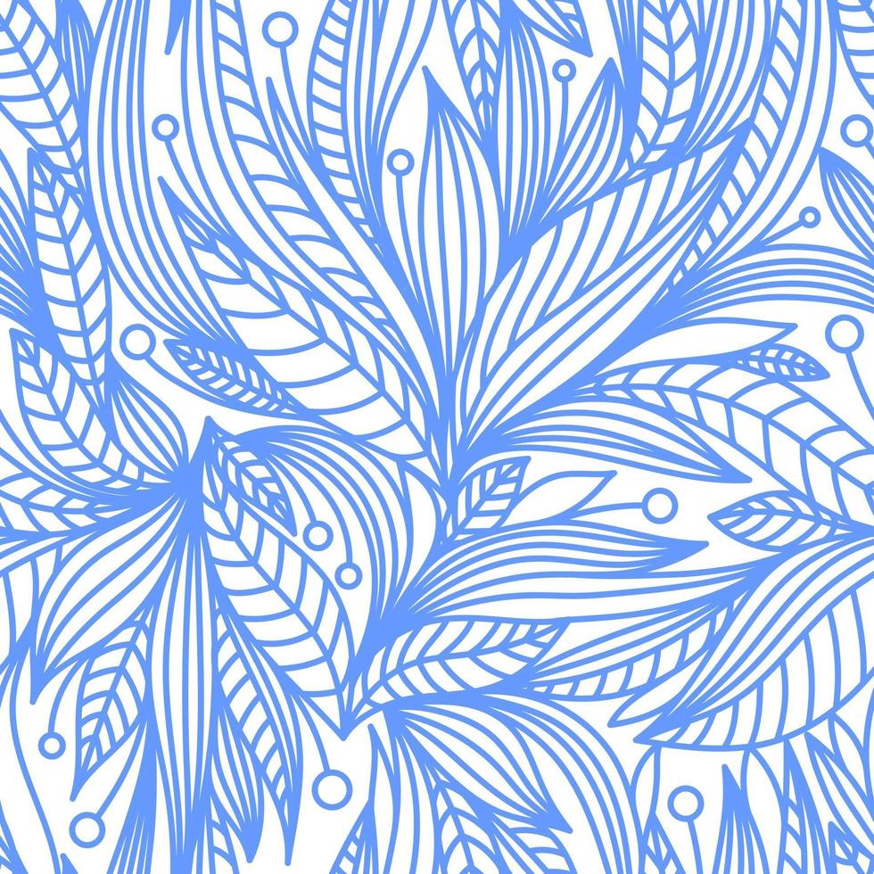 sfondo bianco con elementi vegetali blu vettore