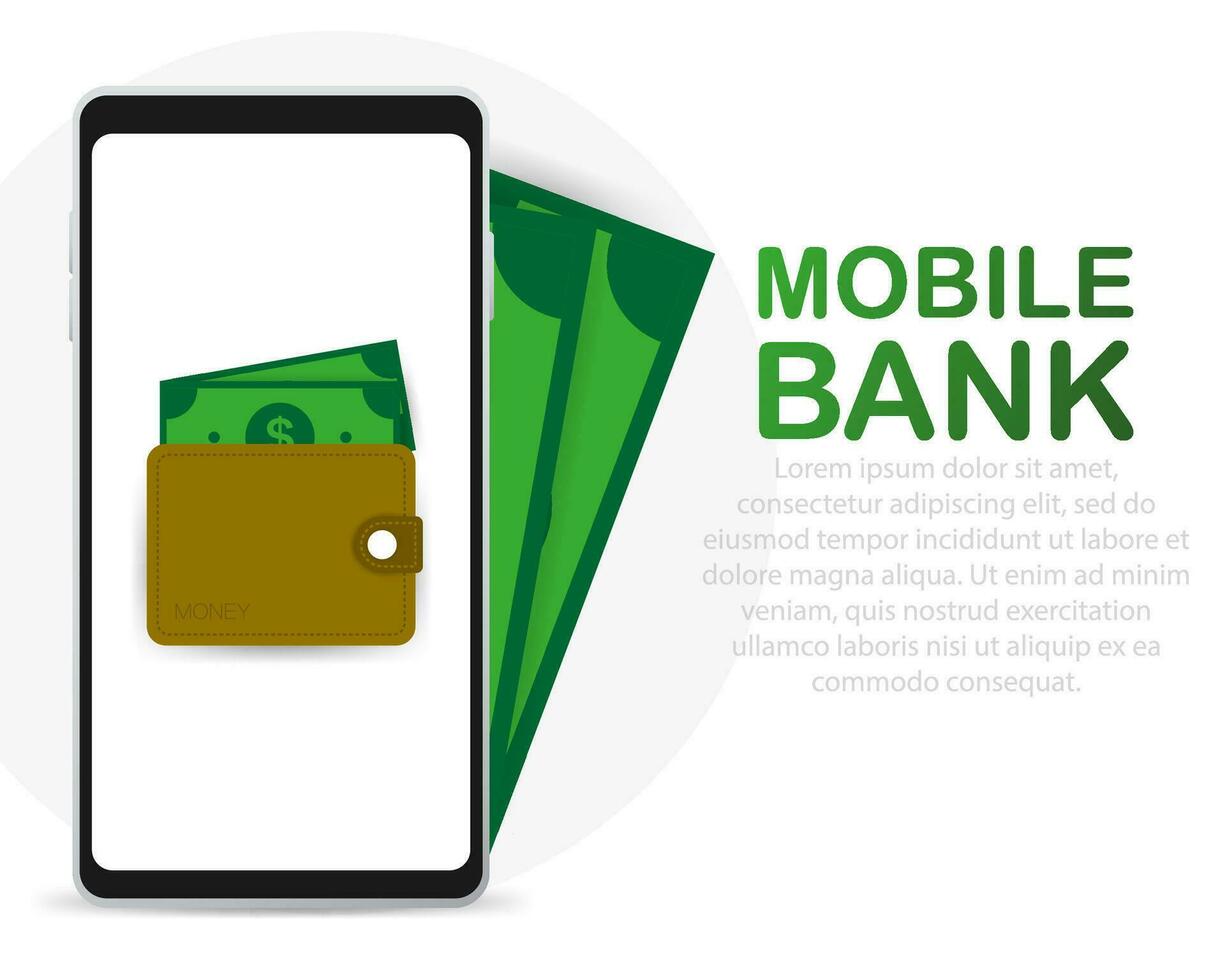 mobile bancario e in linea pagamento vettore