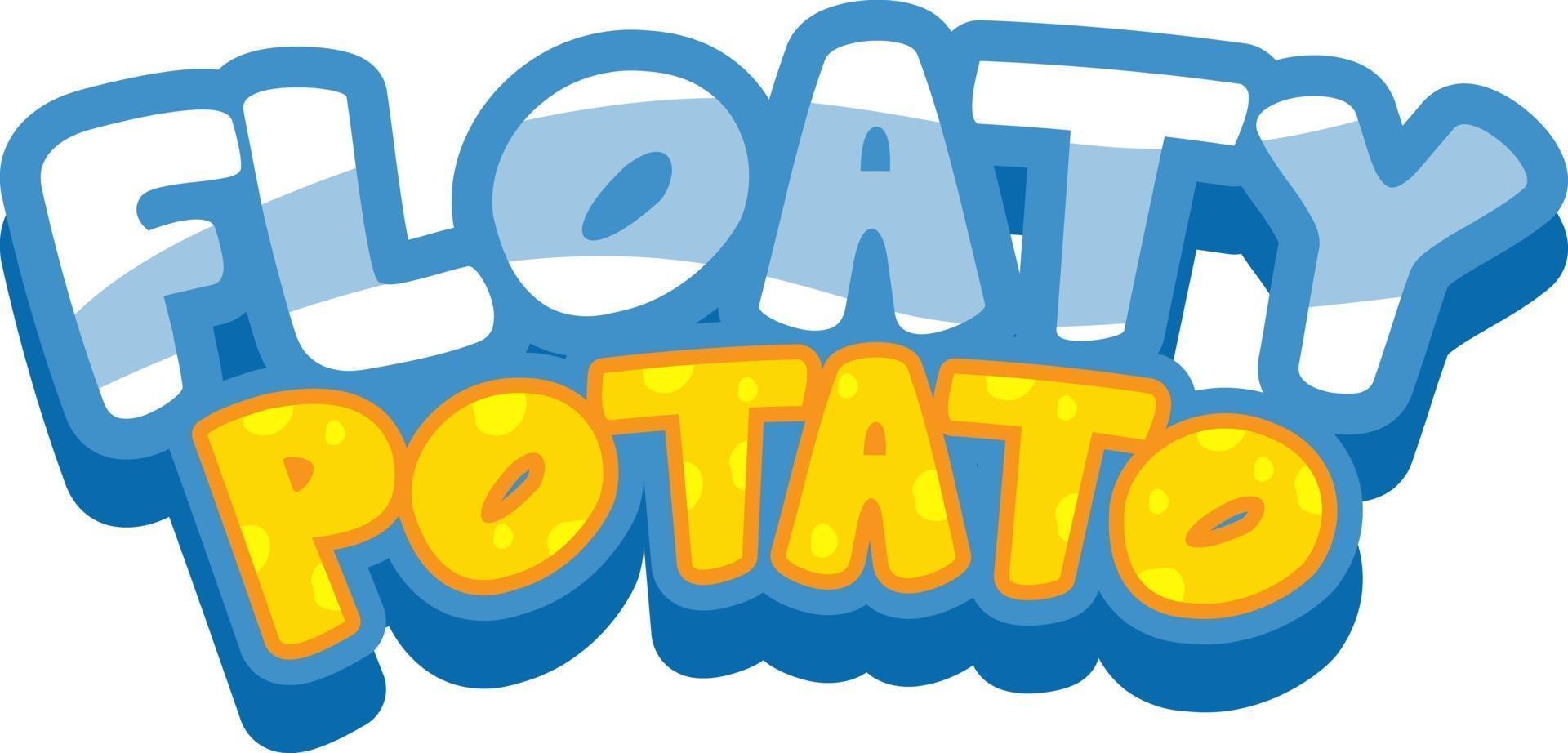 banner di carattere patata galleggiante in stile cartone animato isolato vettore