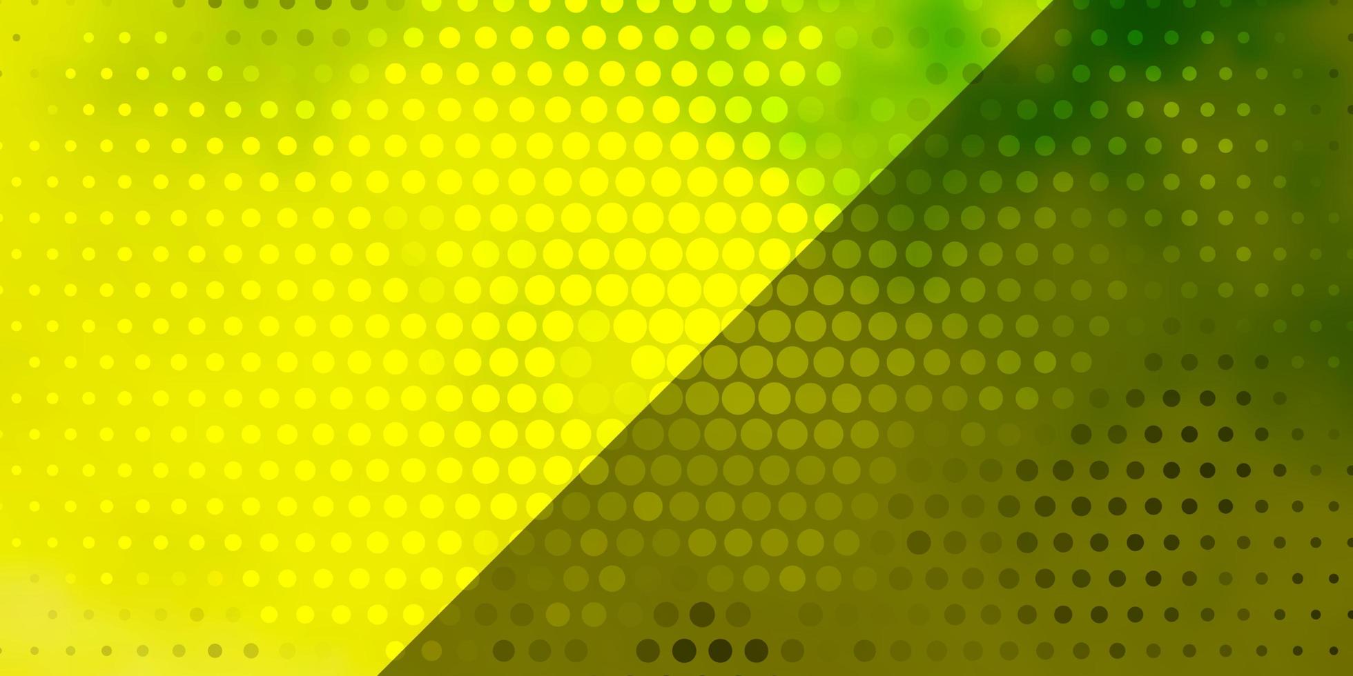 sfondo vettoriale verde chiaro, giallo con cerchi. dischi colorati astratti su sfondo sfumato semplice. nuovo modello per il tuo libro di marca.
