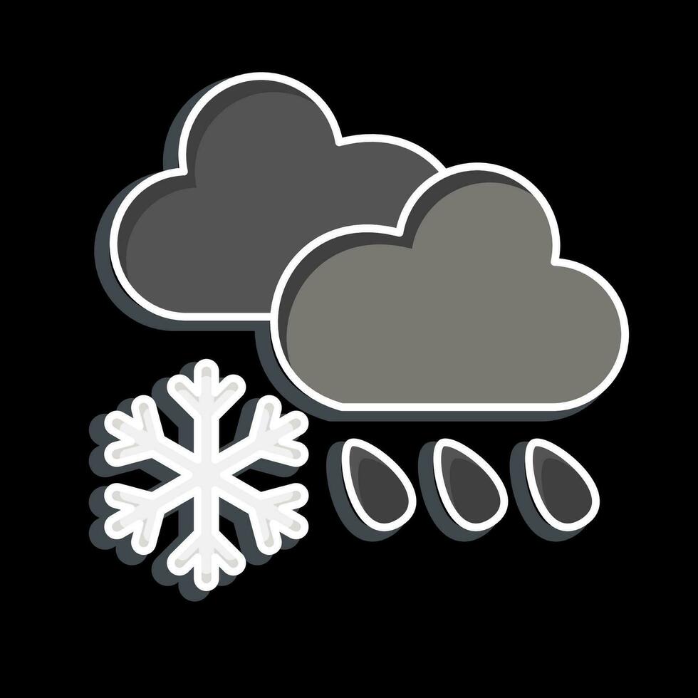 icona nube copertina e precipitazione. relazionato per clima modificare simbolo. lucido stile. semplice design modificabile. semplice illustrazione vettore