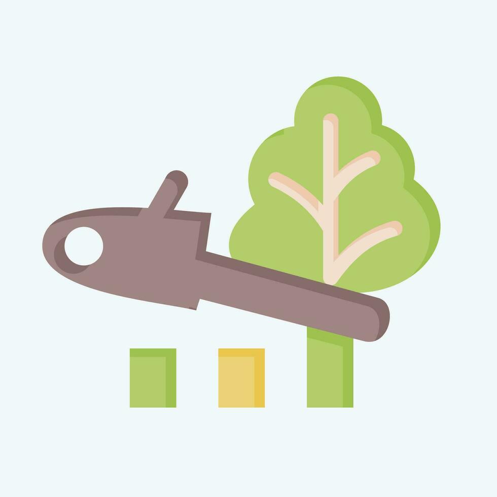 icona deforestazione. relazionato per clima modificare simbolo. piatto stile. semplice design modificabile. semplice illustrazione vettore