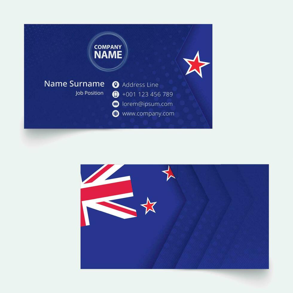 nuovo Zelanda bandiera attività commerciale carta, standard dimensione 90x50 mm attività commerciale carta modello. vettore
