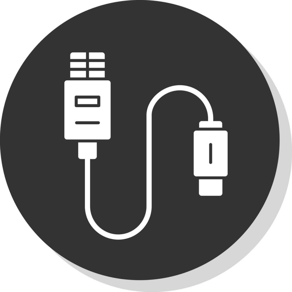 disegno dell'icona di vettore del cavo USB