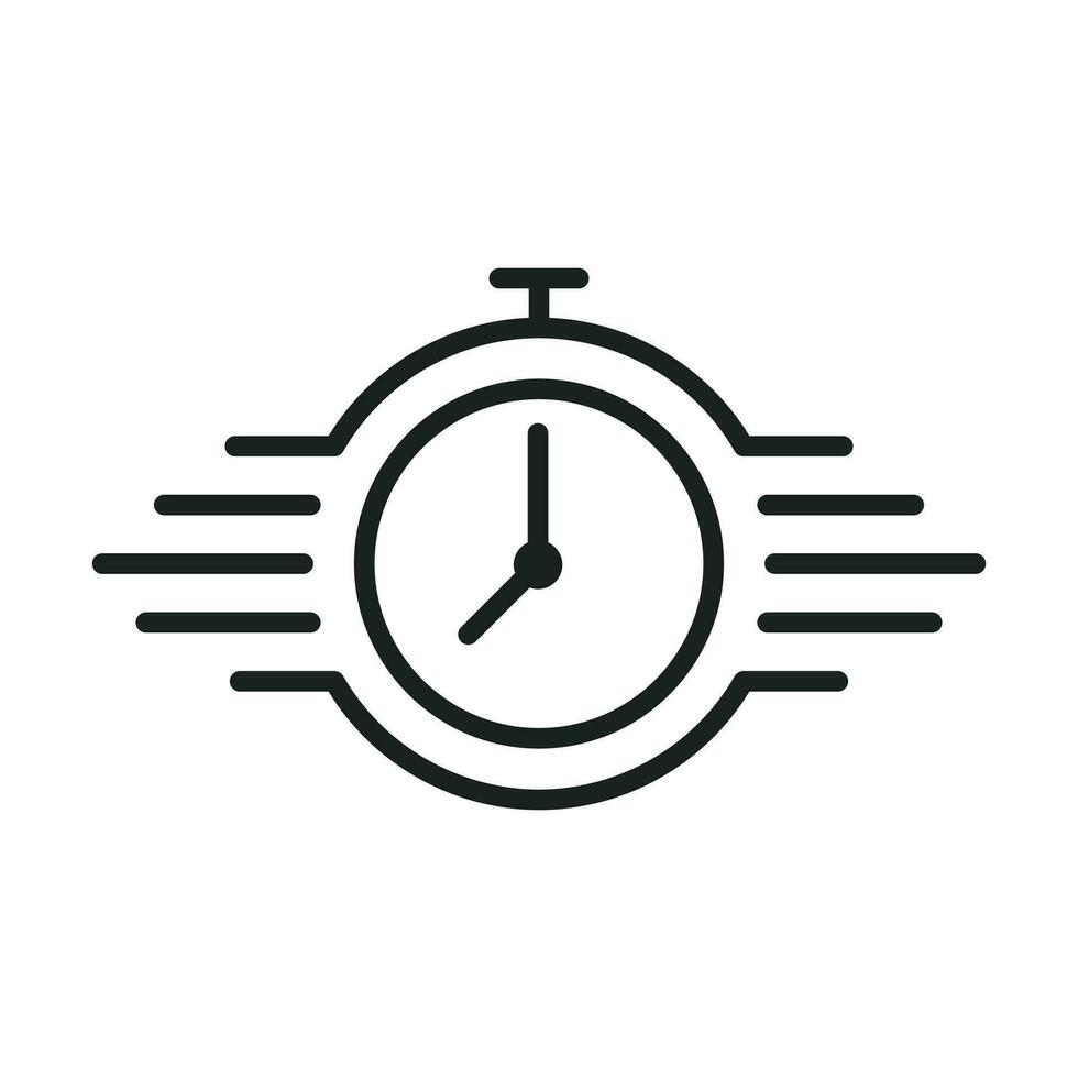 veloce orologio Timer icona, Presto volta, veloce consegna Timer vettore, tempo su cartello, conto alla rovescia, veloce servizio cartello, orologio veloce piatto, Scadenza concetto, cronometro nel movimento simbolo vettore