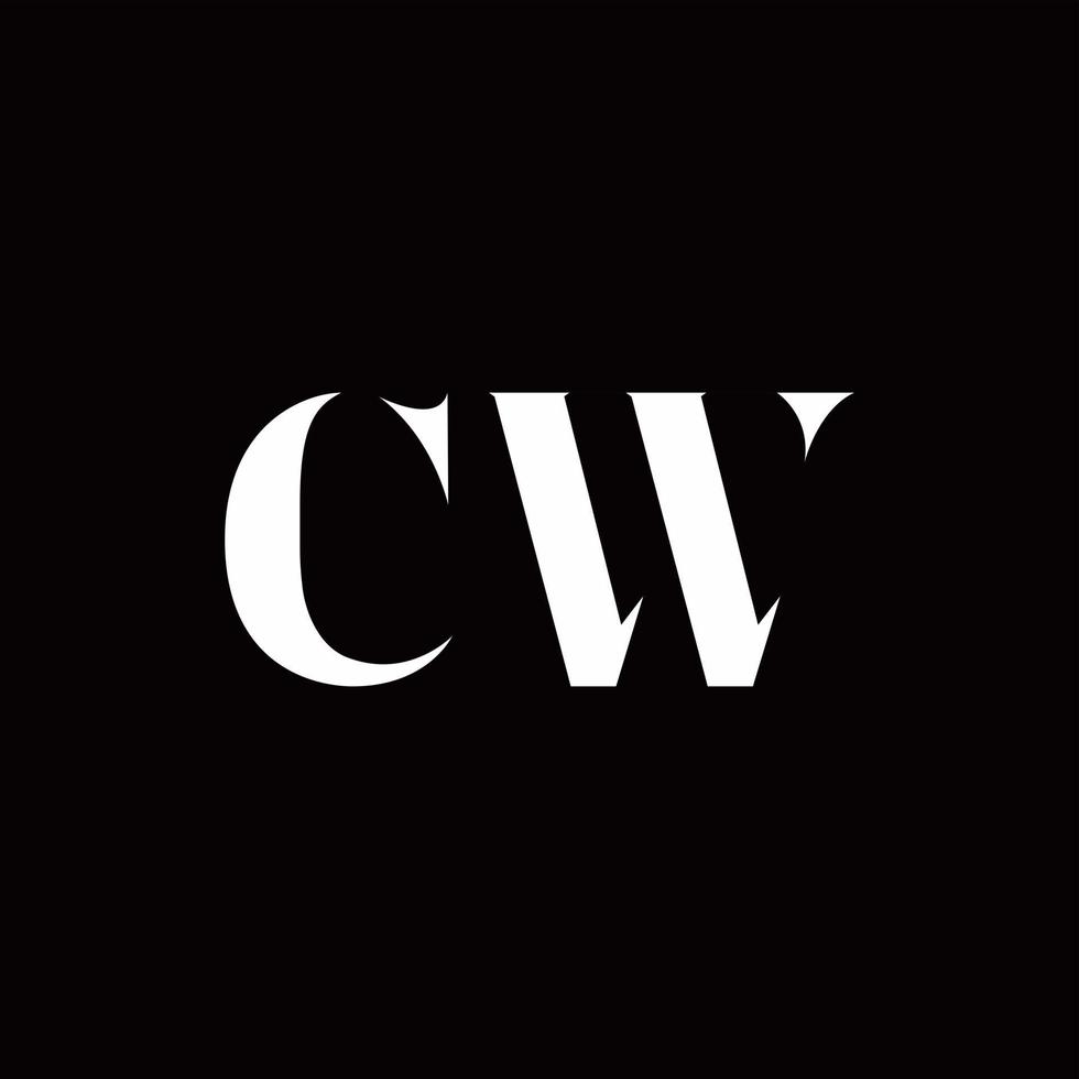 modello di progettazione del logo iniziale della lettera del logo cw vettore